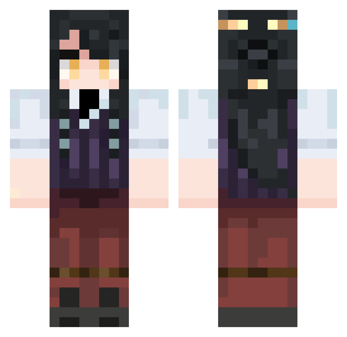koyaemi Minecraft skin, front and back view