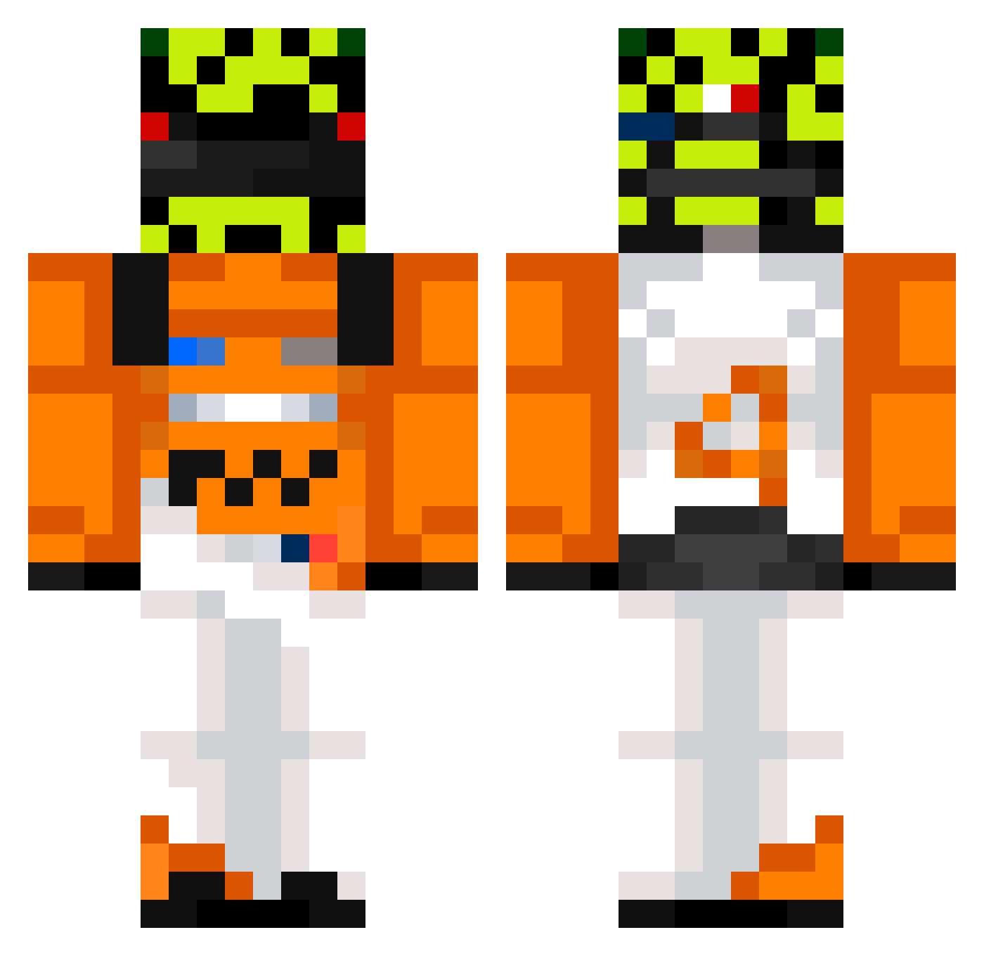 TopGearfan12 Minecraft skin, front and back view