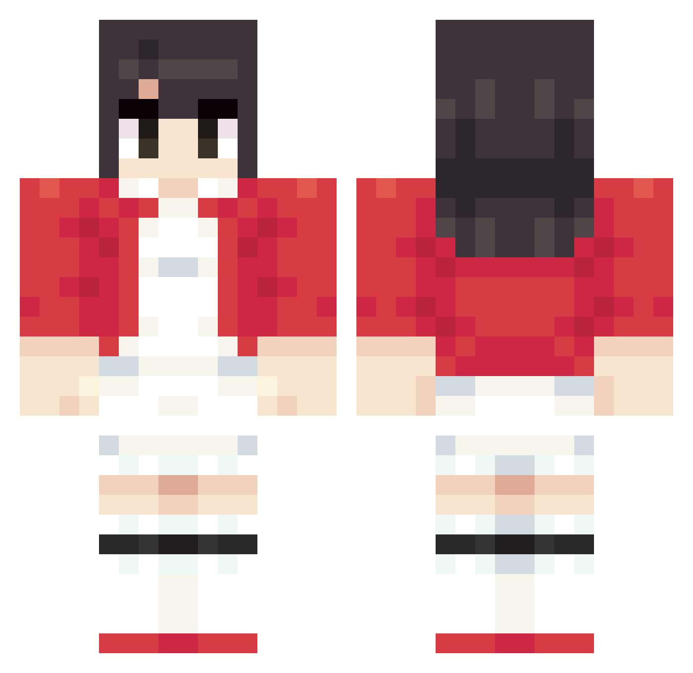 Exported Minecraft skin, front and back view