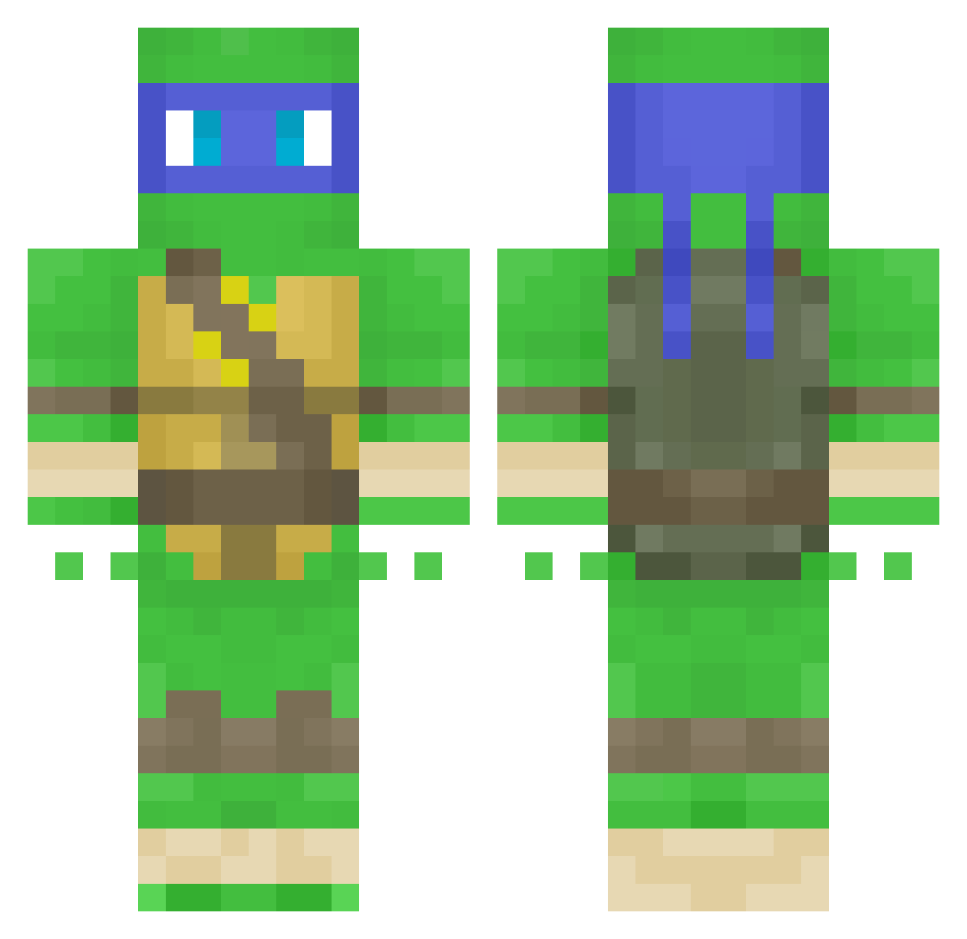 ShawarmaWarden Minecraft skin, front and back view