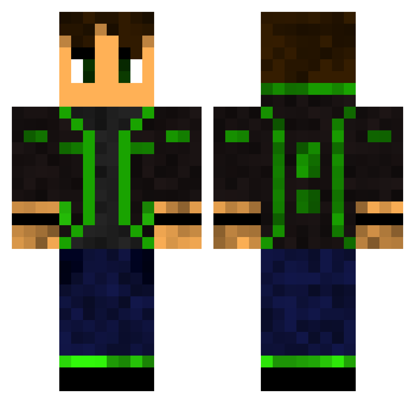 Xaeon3031 Minecraft skin, front and back view