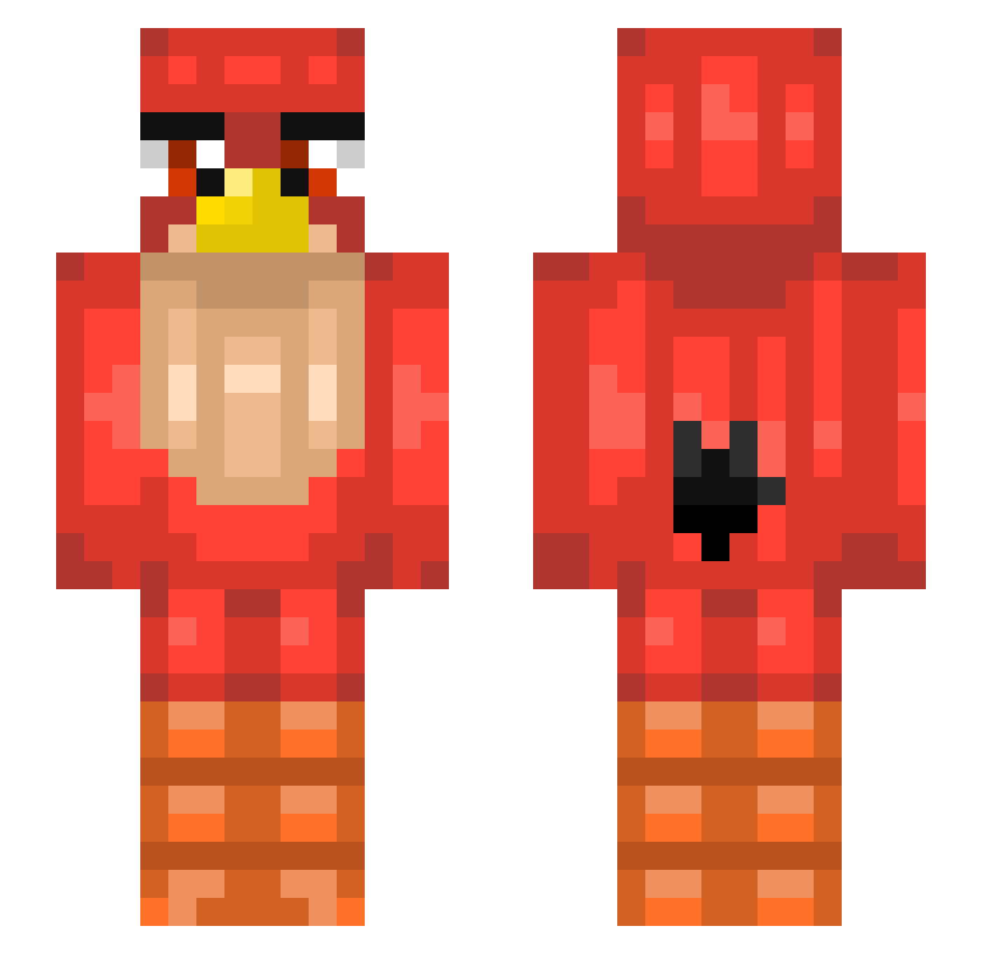 Diras Minecraft skin, front and back view