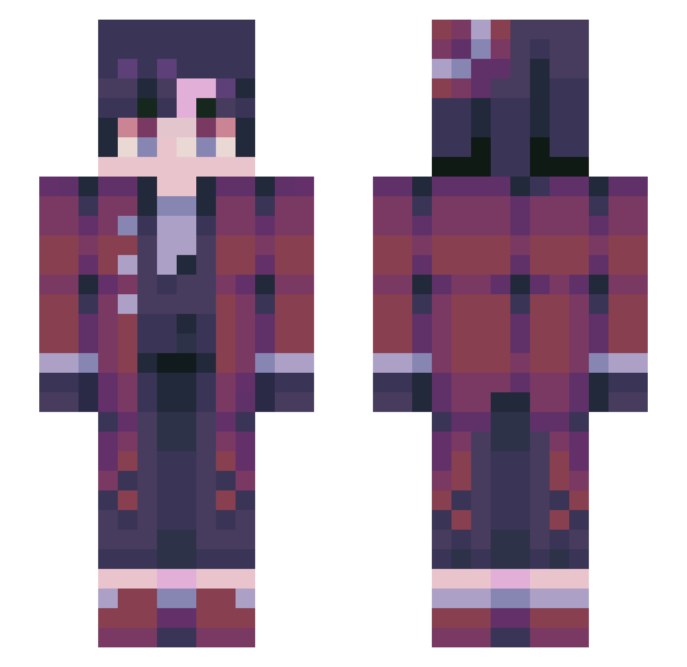 LeoOnTheWall Minecraft skin, front and back view