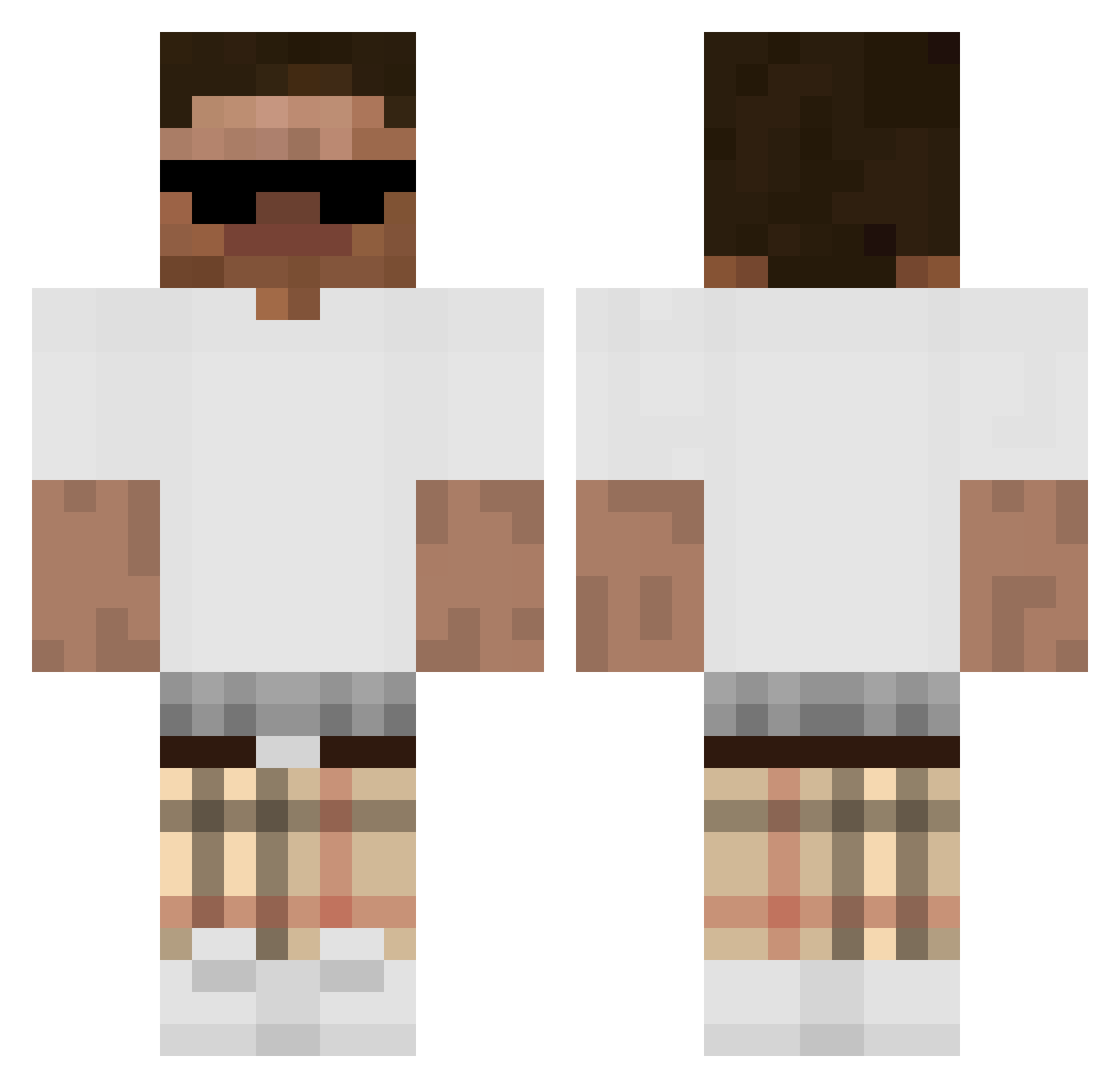 YeroVII Minecraft skin, front and back view