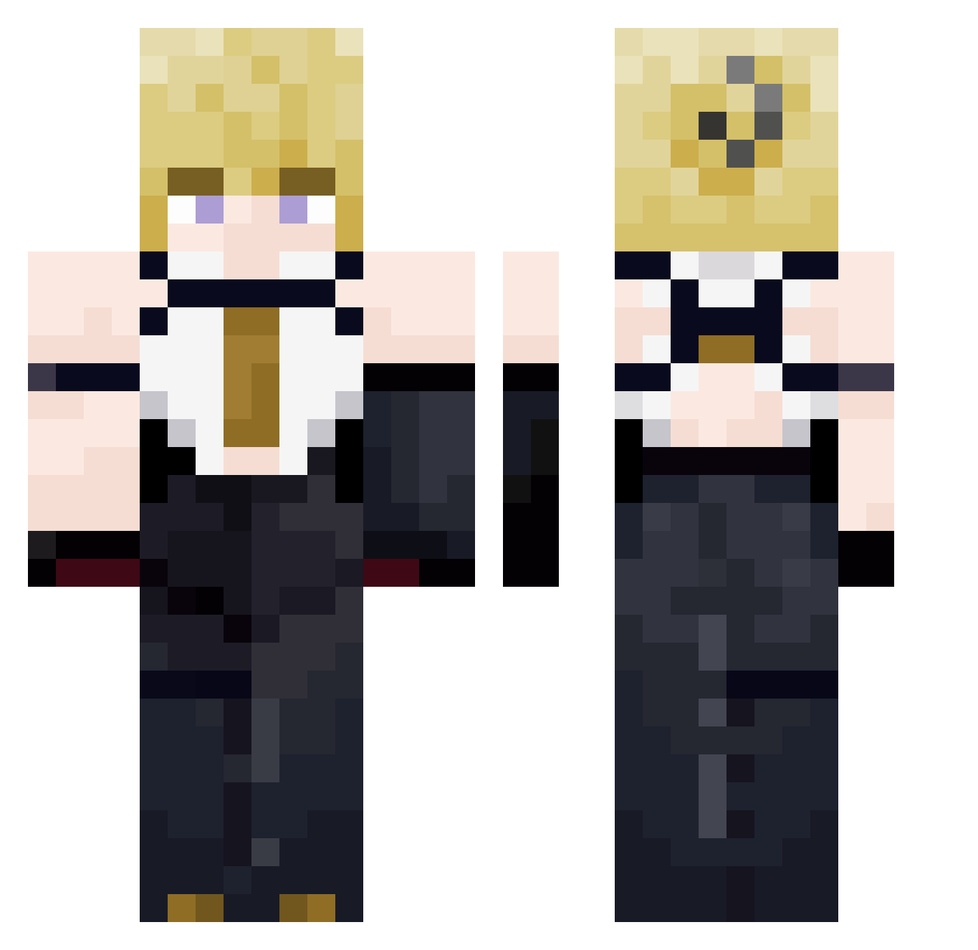 HartOne1 Minecraft skin, front and back view