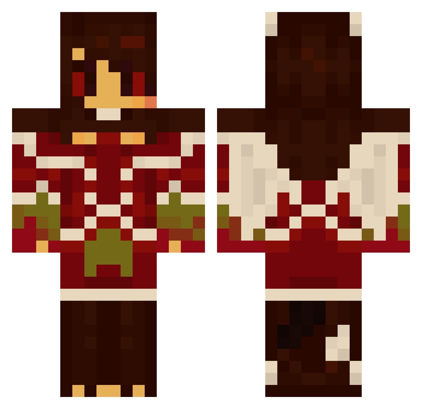 Kokoshake_ Minecraft skin, front and back view