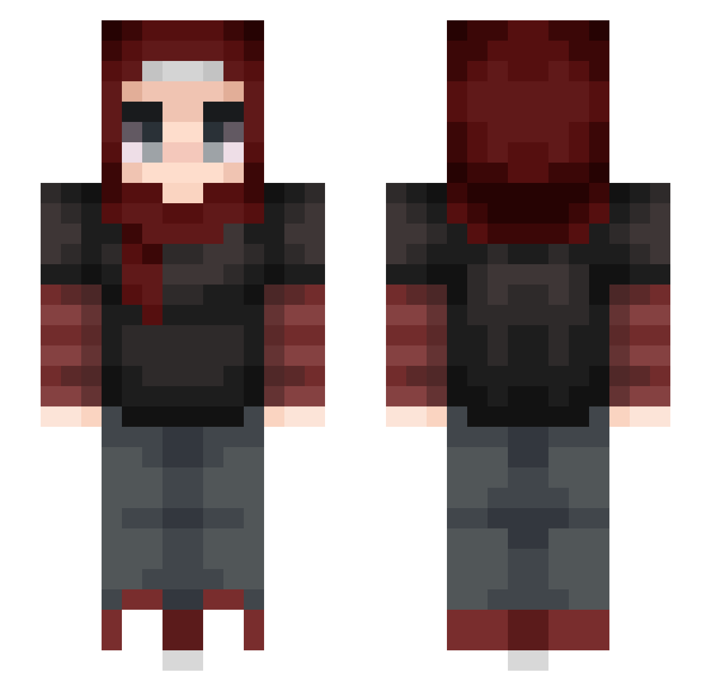 qMaria Minecraft skin, front and back view