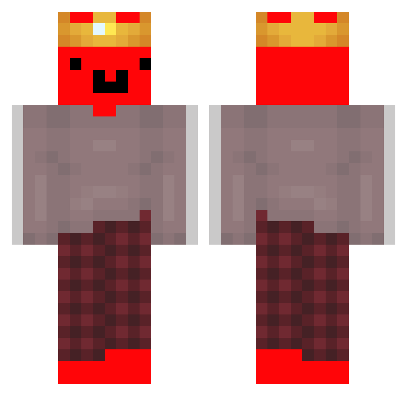 sweat124 Minecraft skin, front and back view