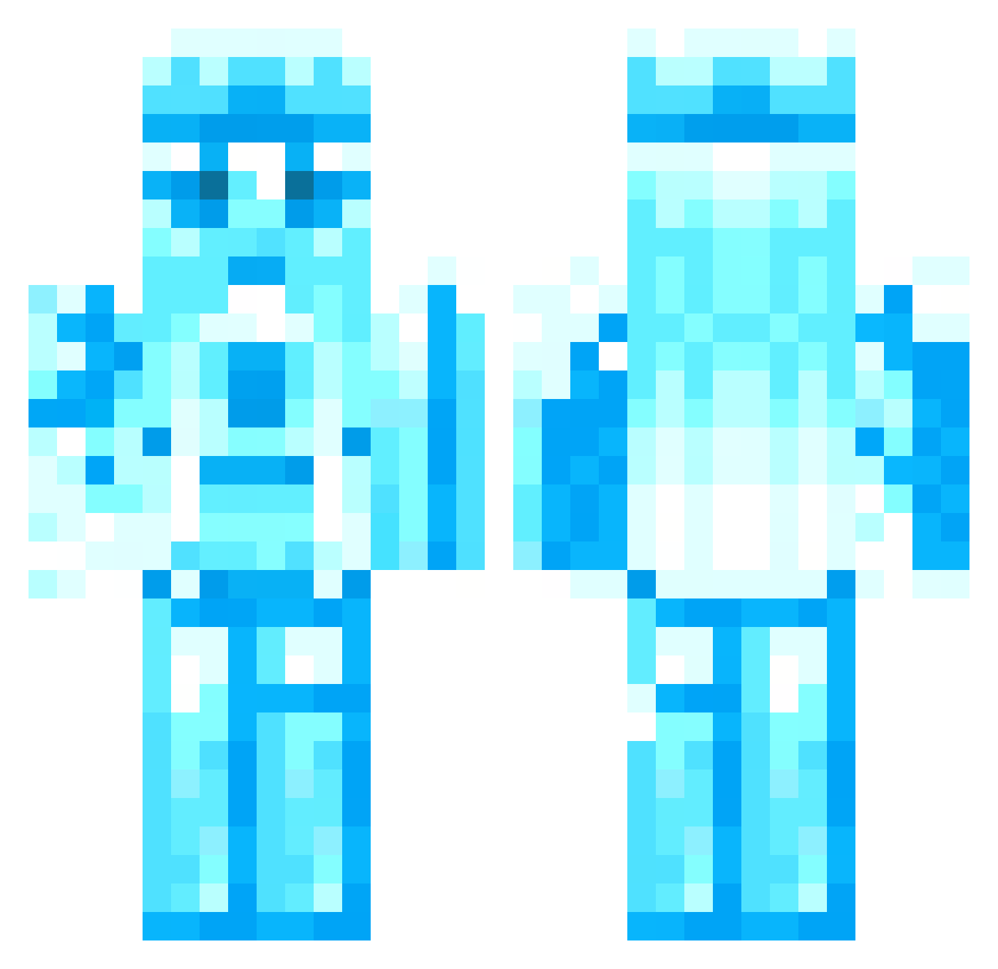 qhyr Minecraft skin, front and back view