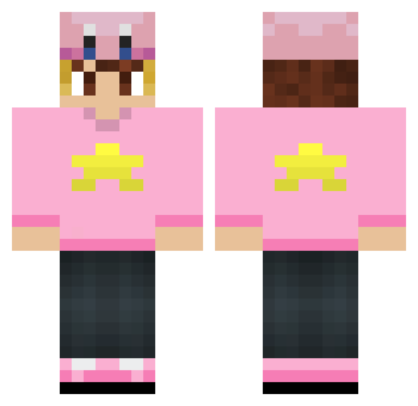 cloudymilk_ Minecraft skin, front and back view