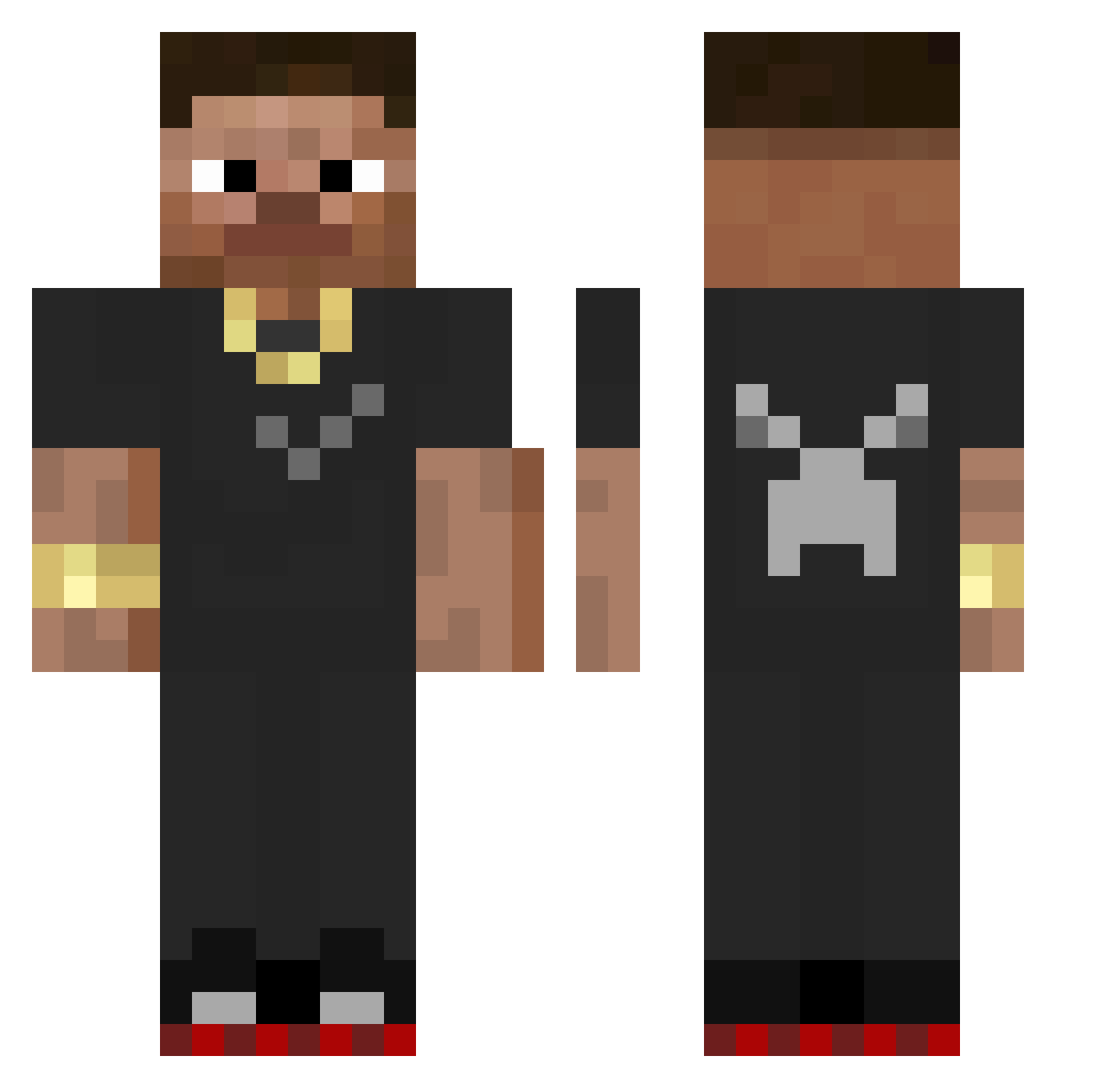 Dazereth Minecraft skin, front and back view