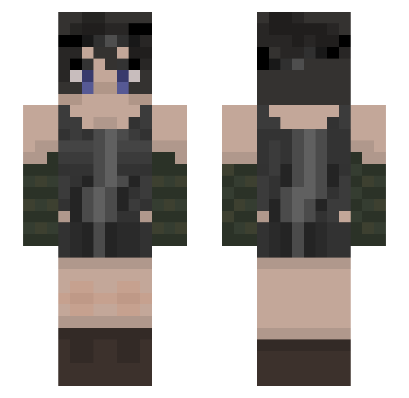Pokotimo Minecraft skin, front and back view