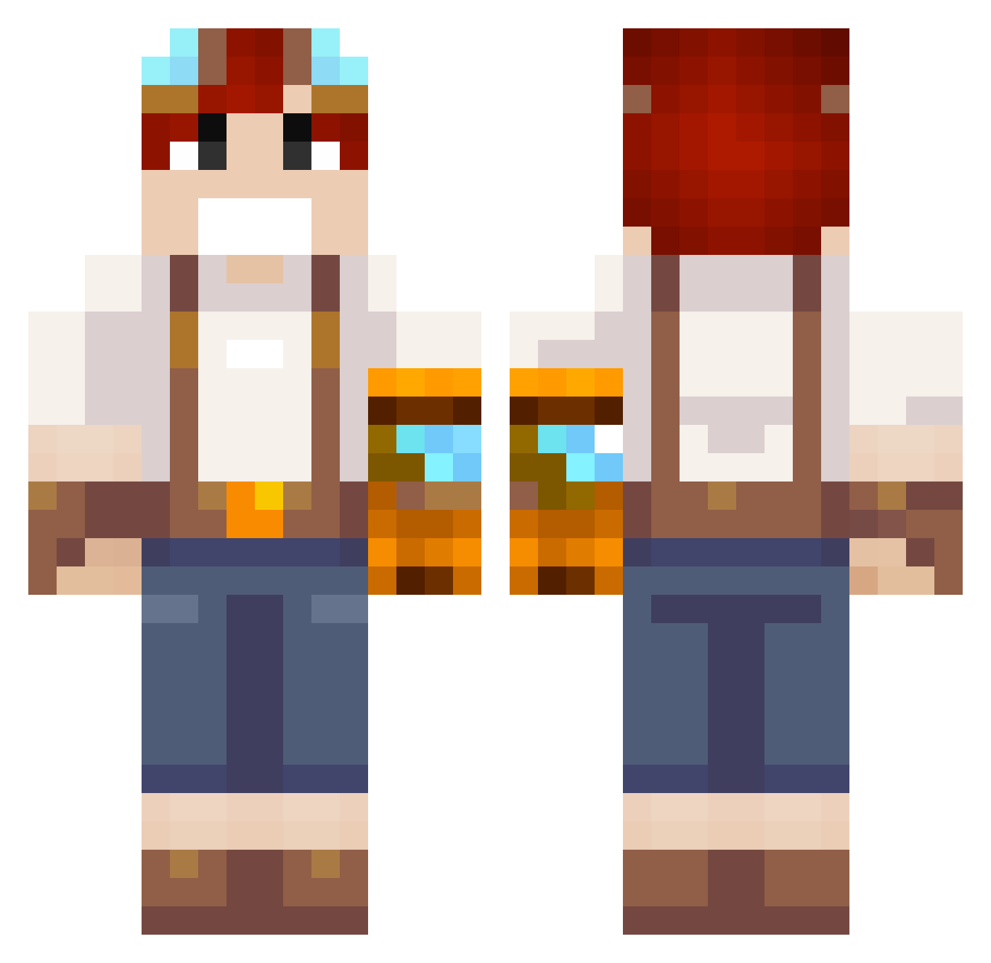 Pacholski Minecraft skin, front and back view