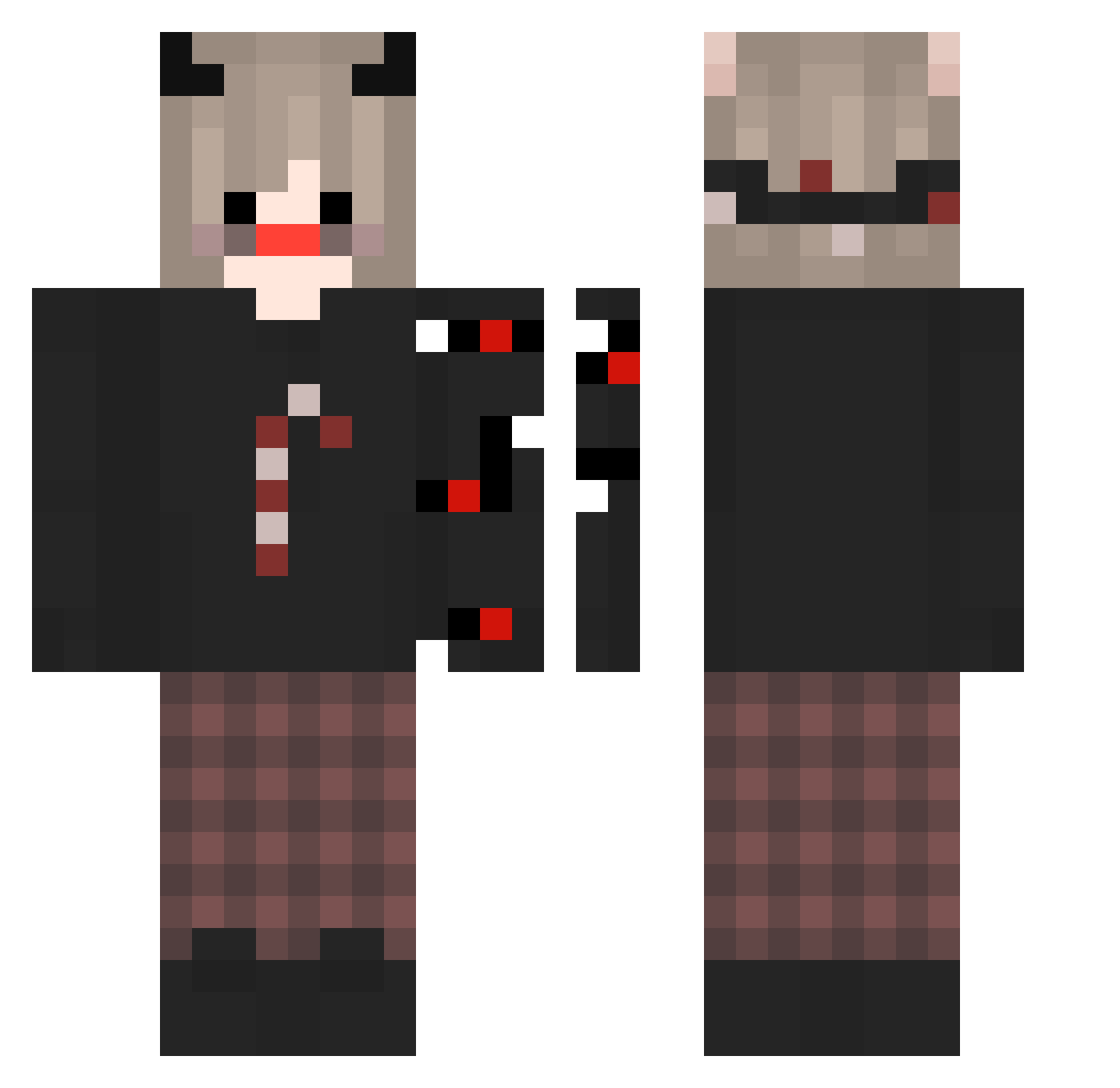 Verker_Kot Minecraft skin, front and back view