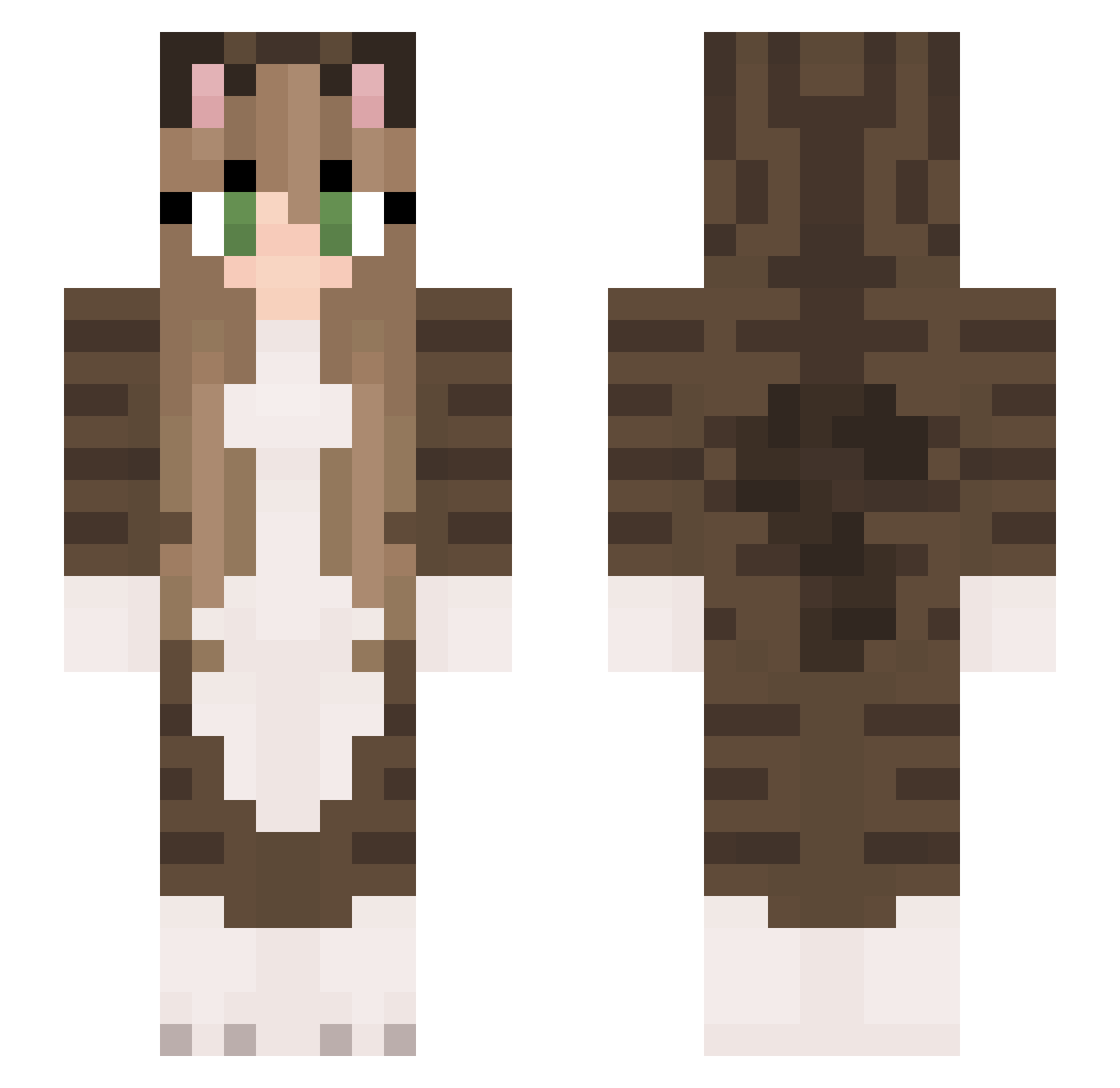 morqhen Minecraft skin, front and back view