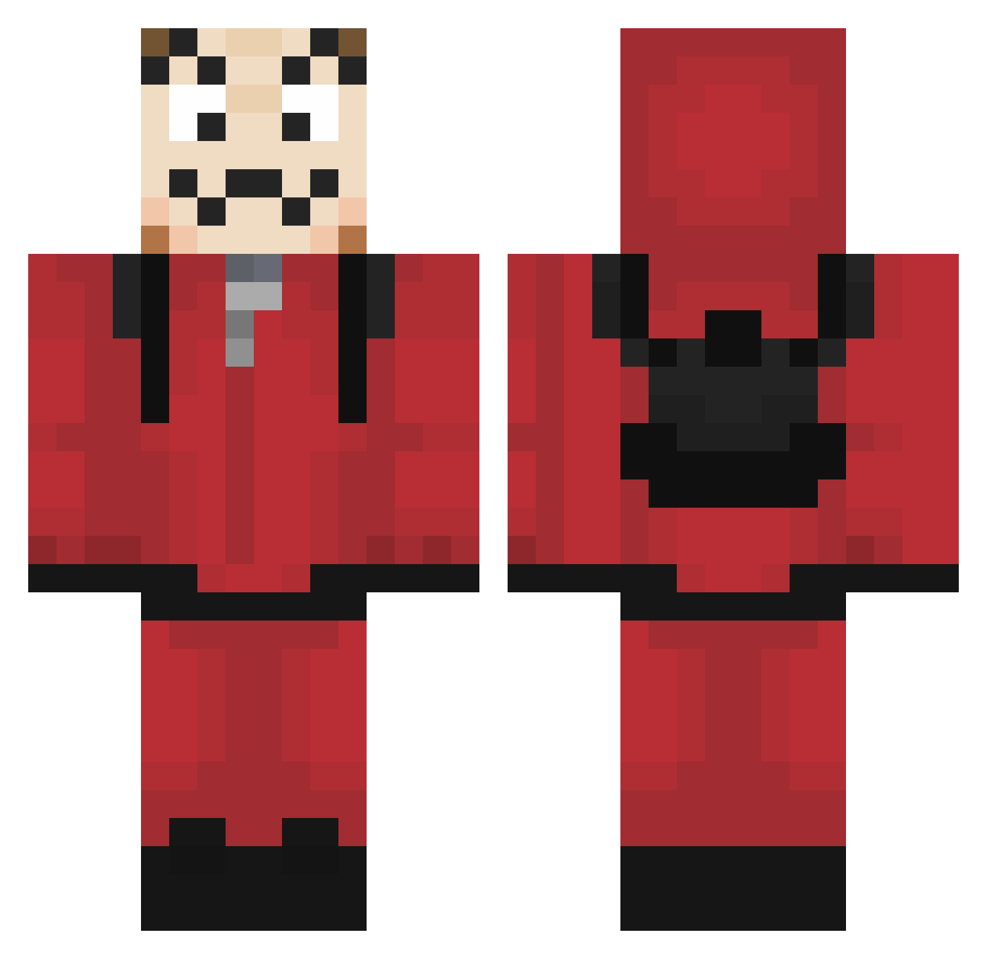newfrankGaymin Minecraft skin, front and back view