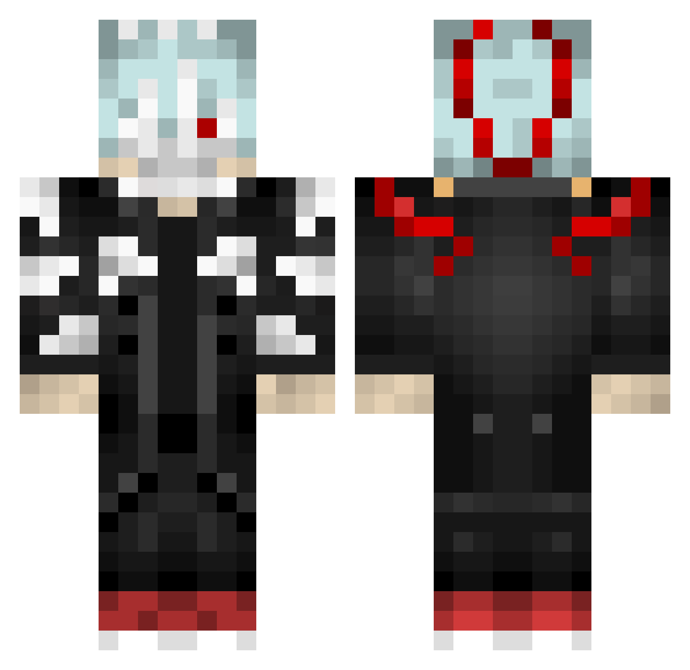 FraplayerTV Minecraft skin, front and back view