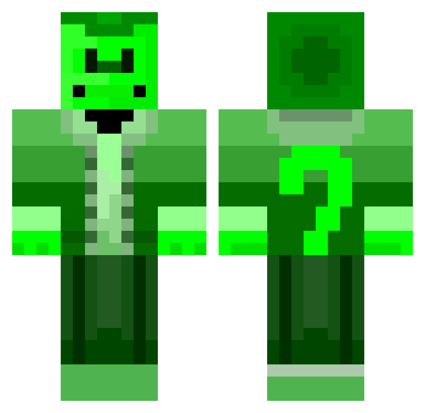 EmmetTheMonkey Minecraft skin, front and back view
