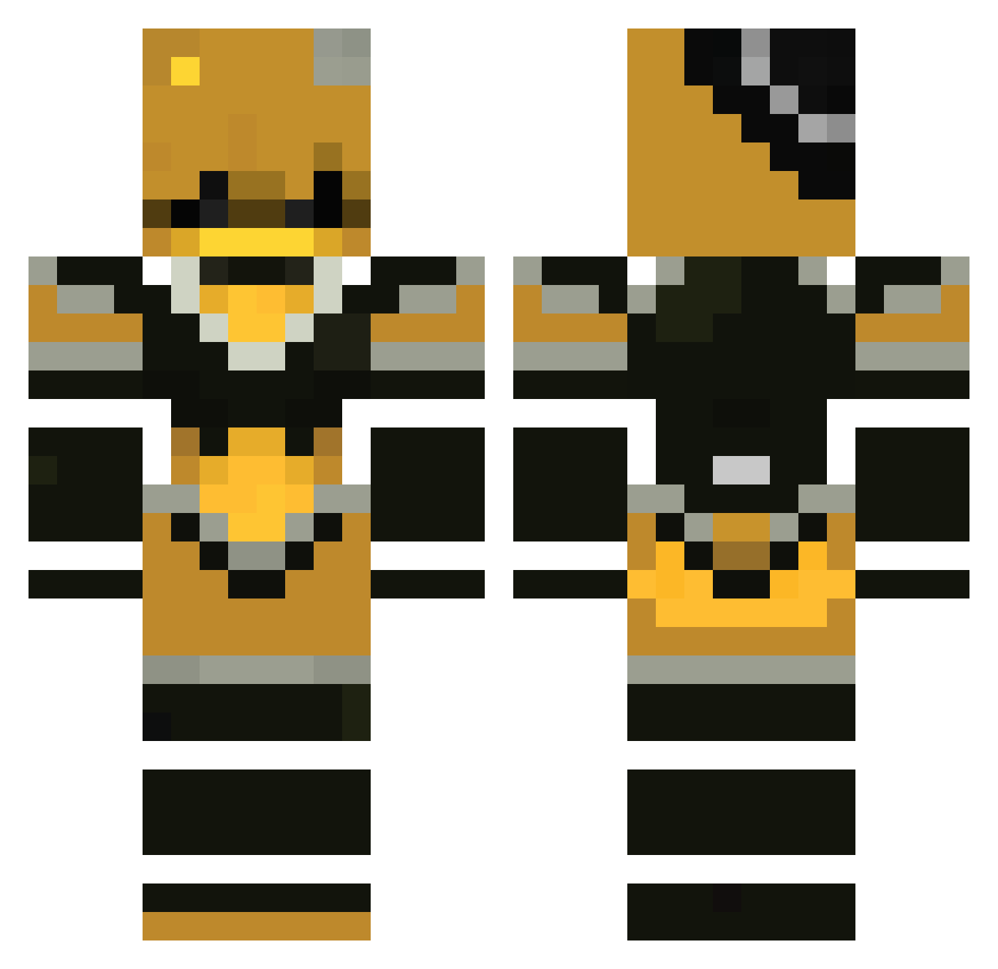 Y00TI Minecraft skin, front and back view