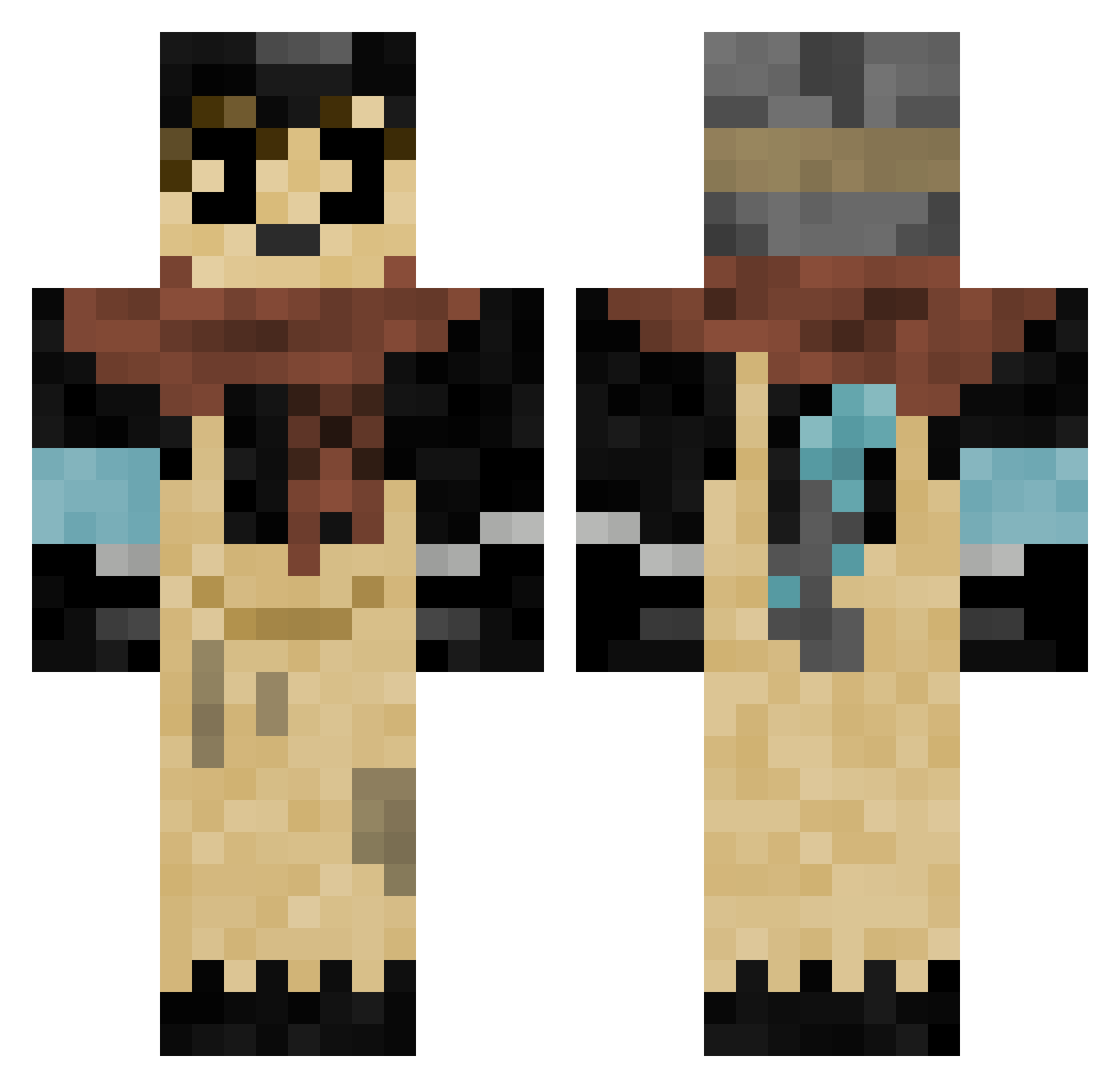 TheGatoxeo Minecraft skin, front and back view