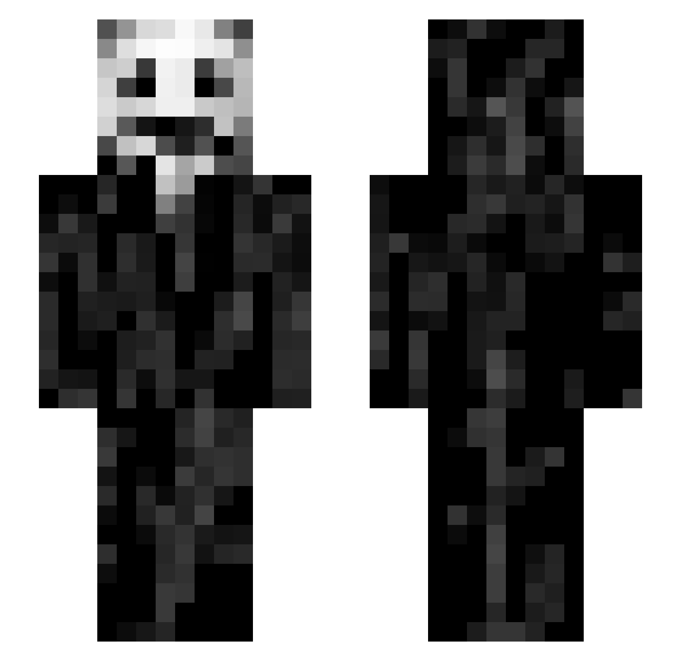 v43xj Minecraft skin, front and back view