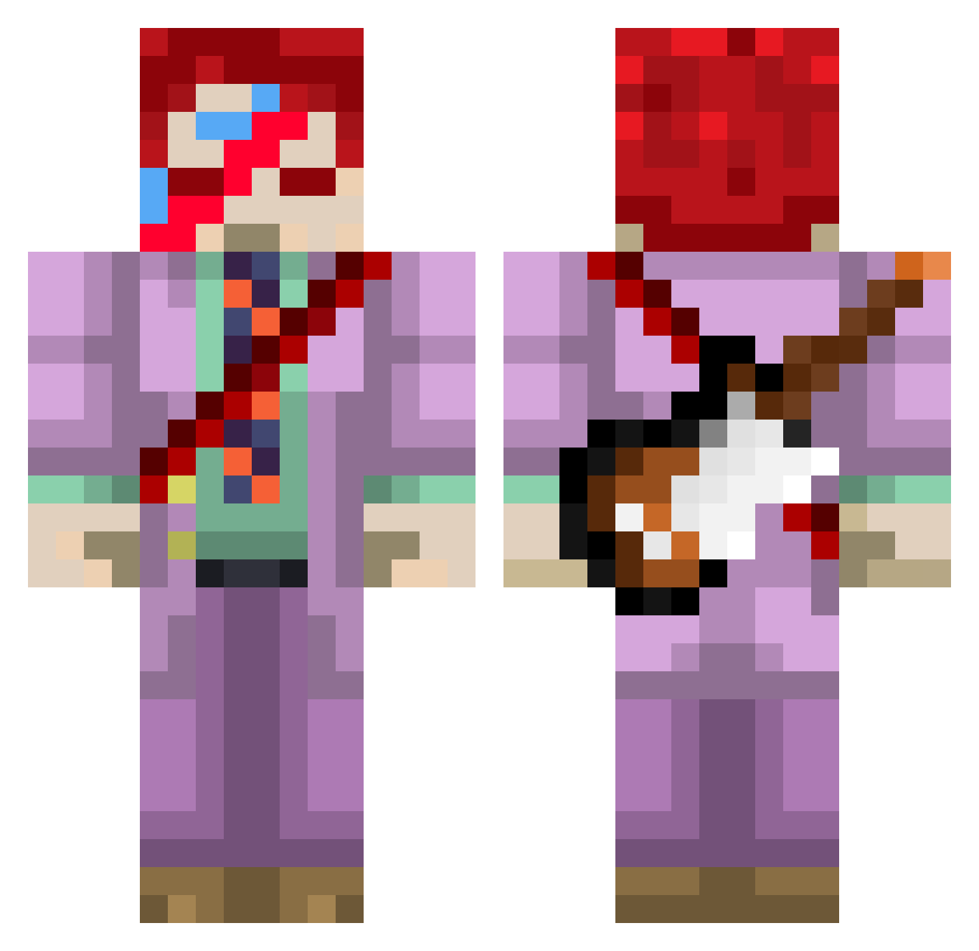 frybobs Minecraft skin, front and back view