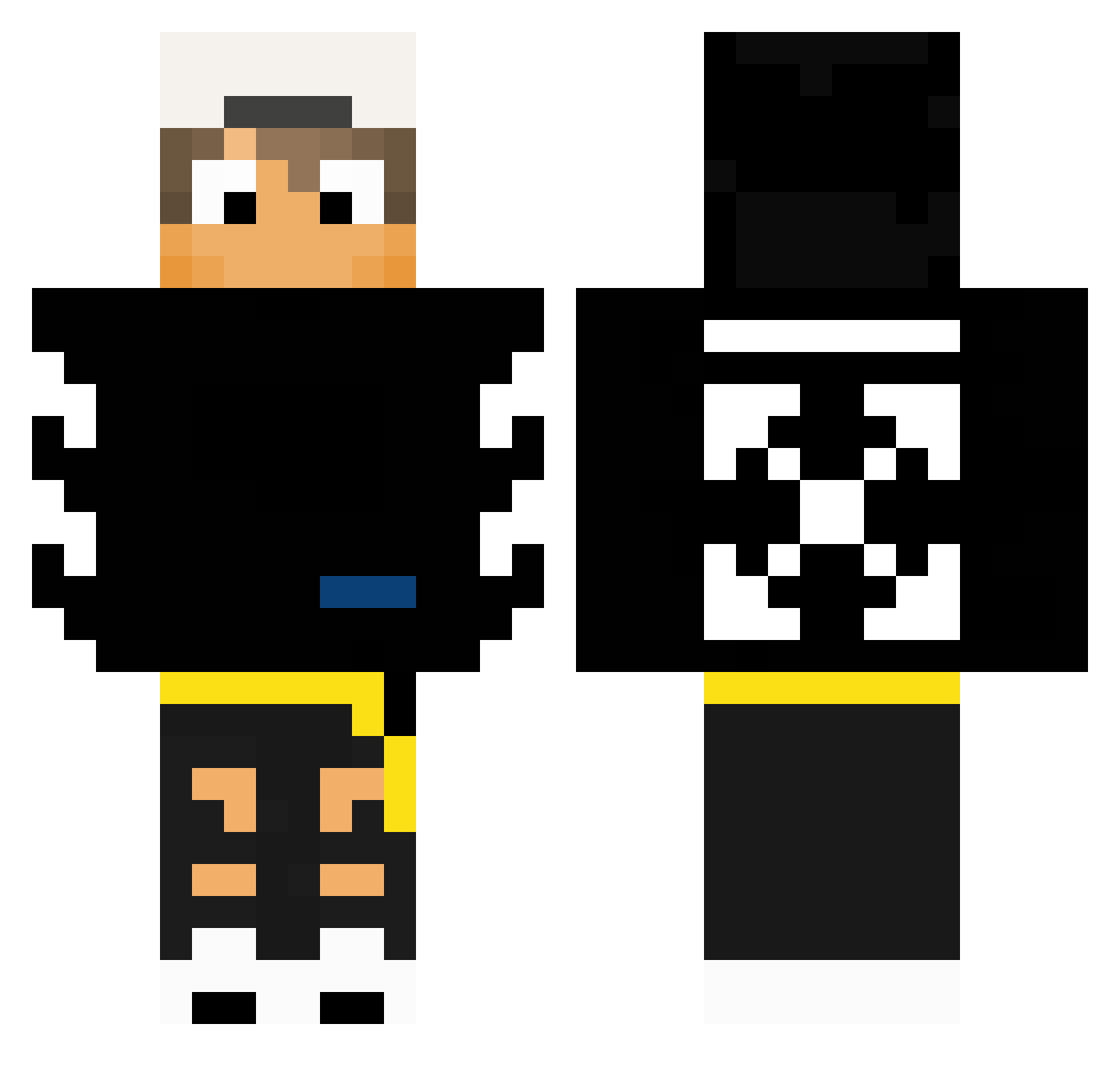 Chrispvpes Minecraft skin, front and back view