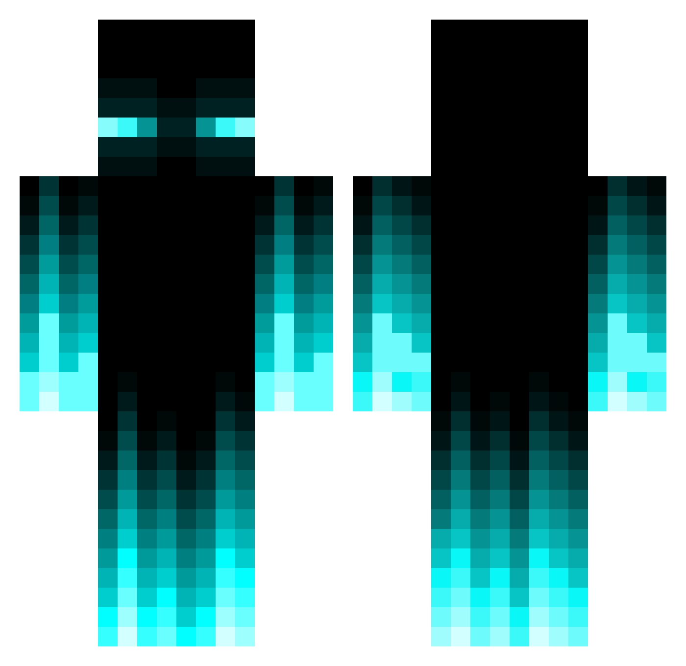 Shebakito Minecraft skin, front and back view