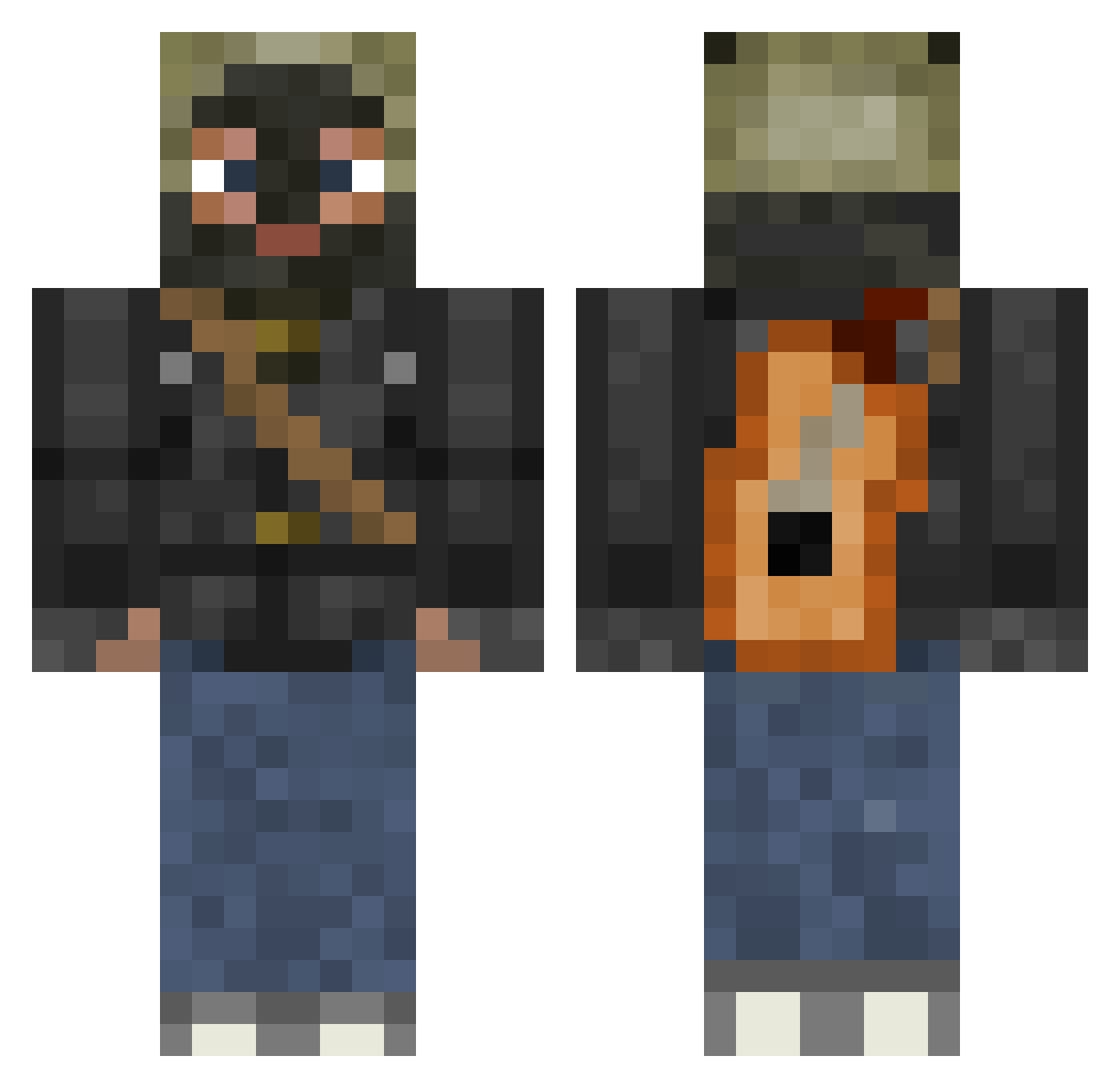 SubZone_1 Minecraft skin, front and back view
