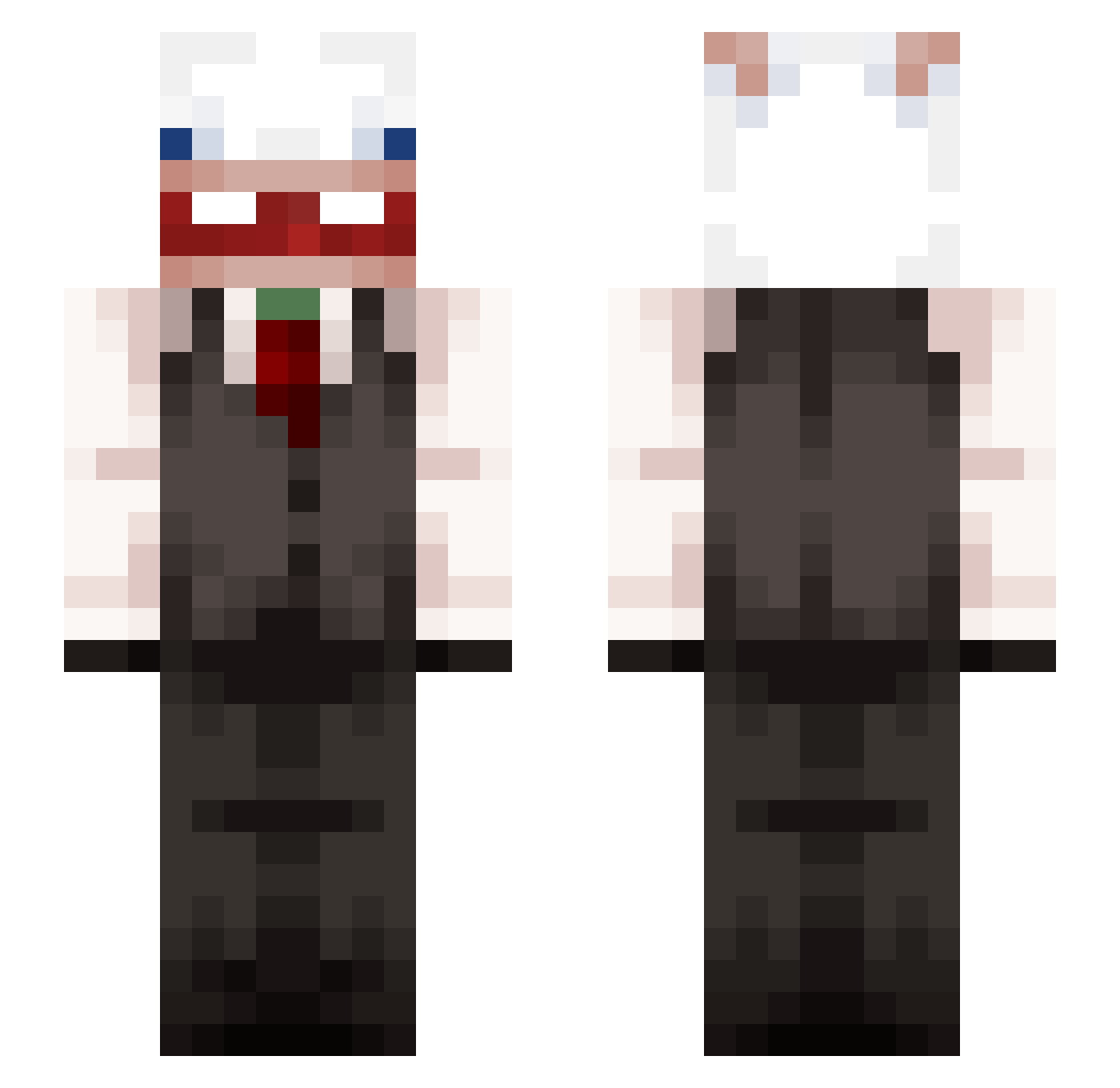 NieSpaierak Minecraft skin, front and back view