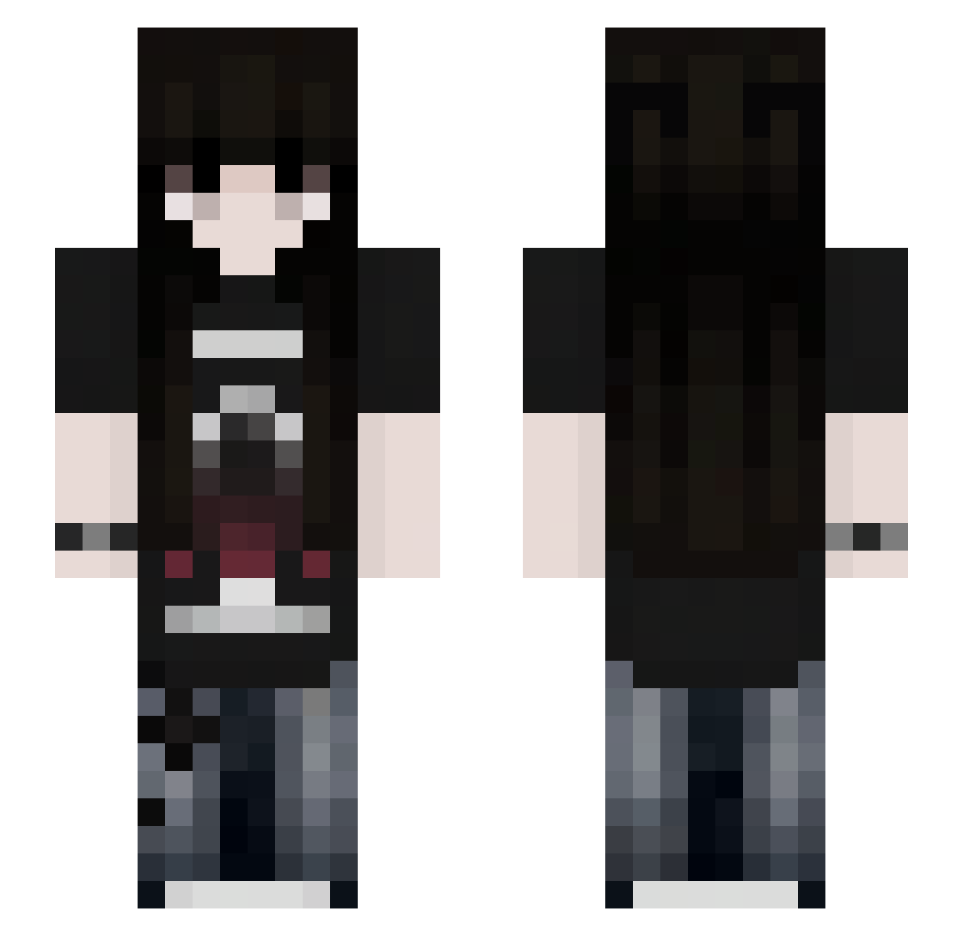 Zxamfo Minecraft skin, front and back view