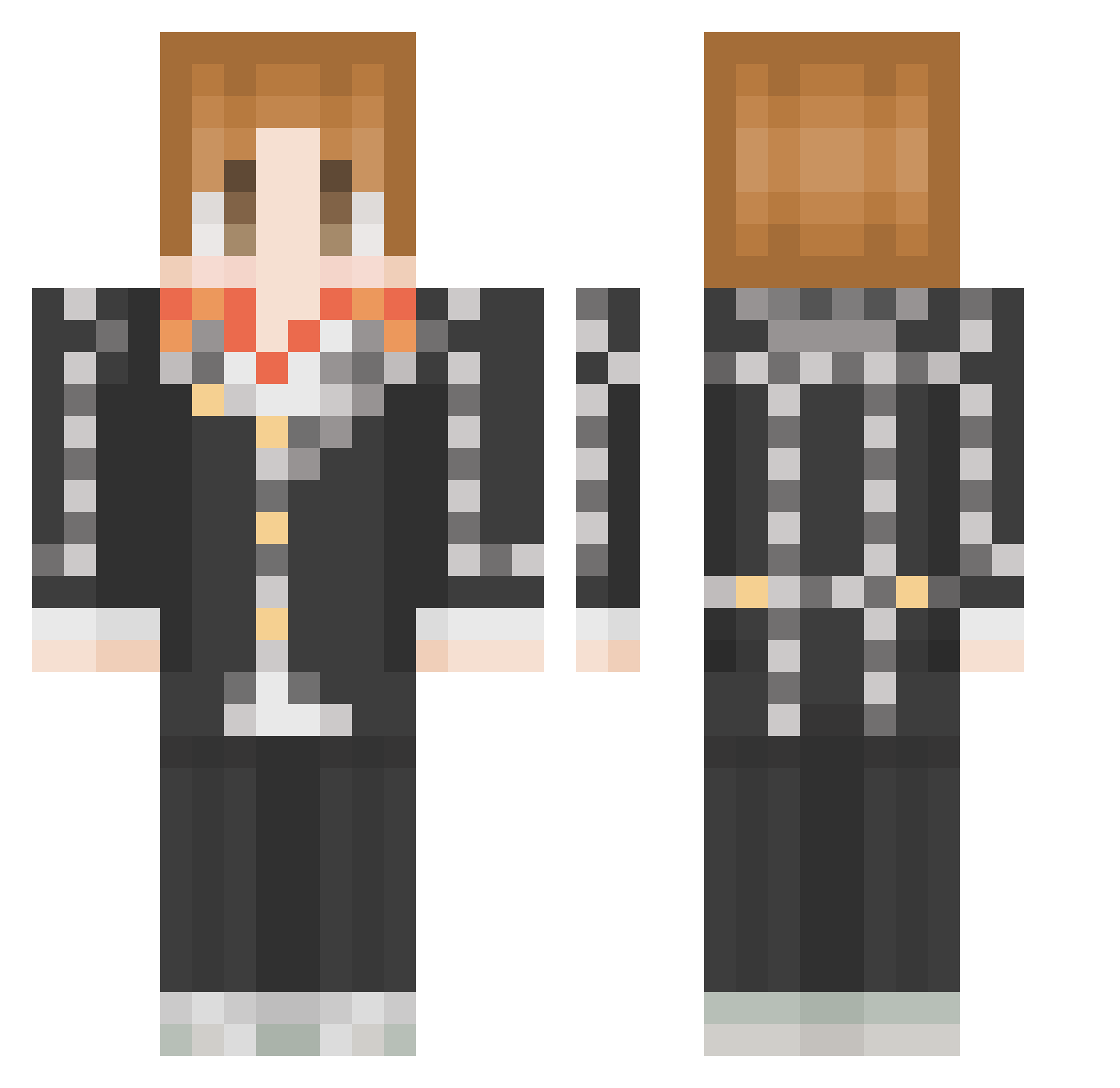 Kyronexis Minecraft skin, front and back view