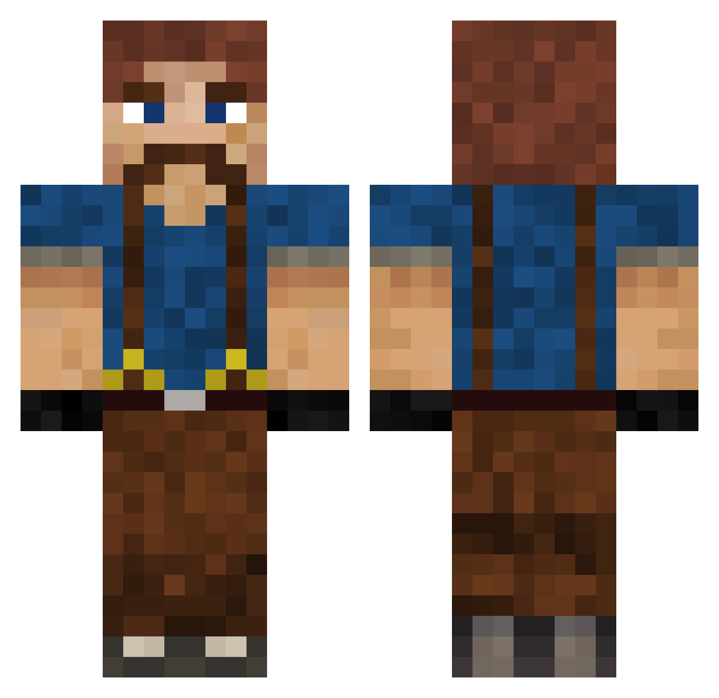 Zarotto Minecraft skin, front and back view