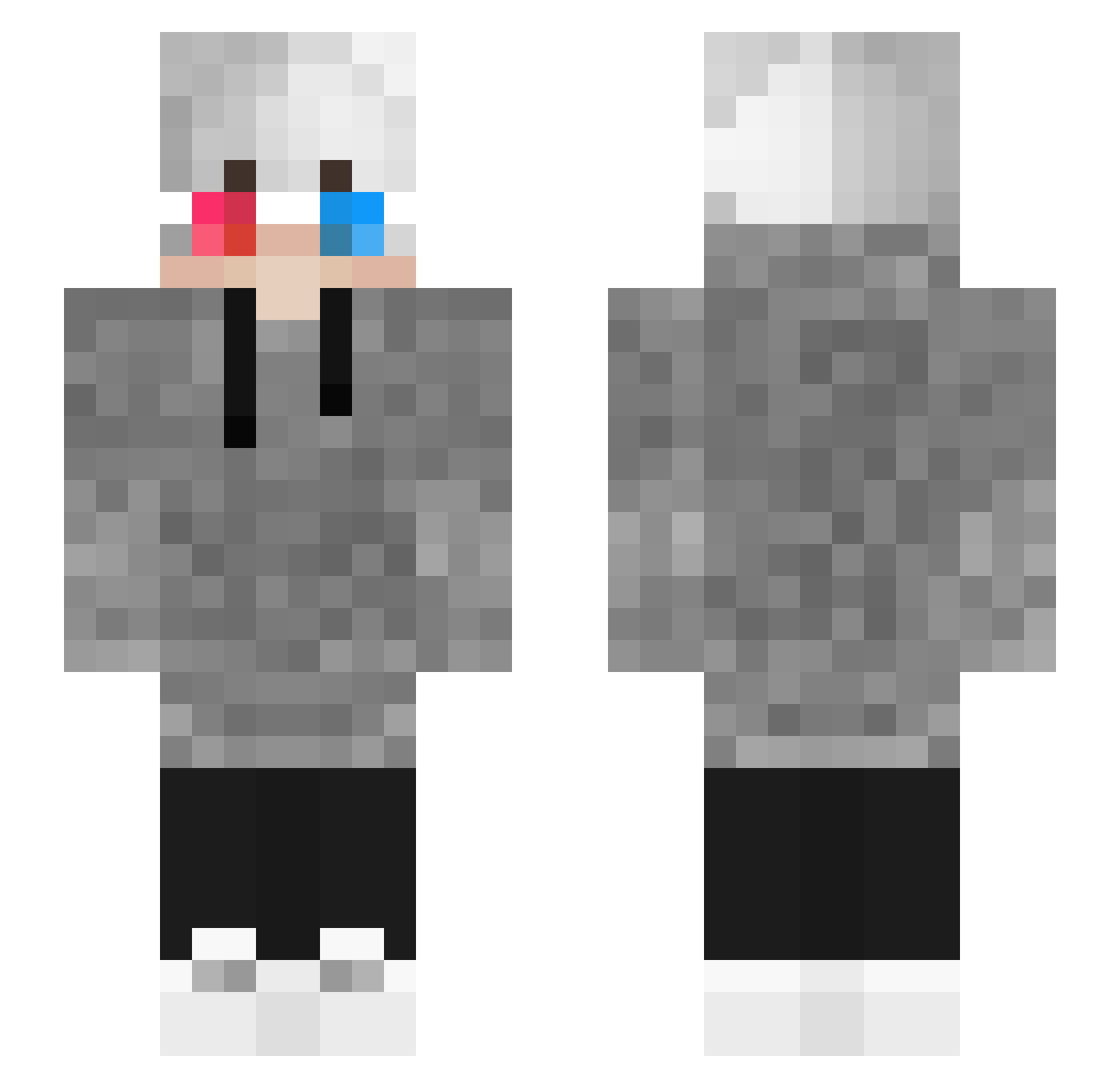 fastblocks3 Minecraft skin, front and back view