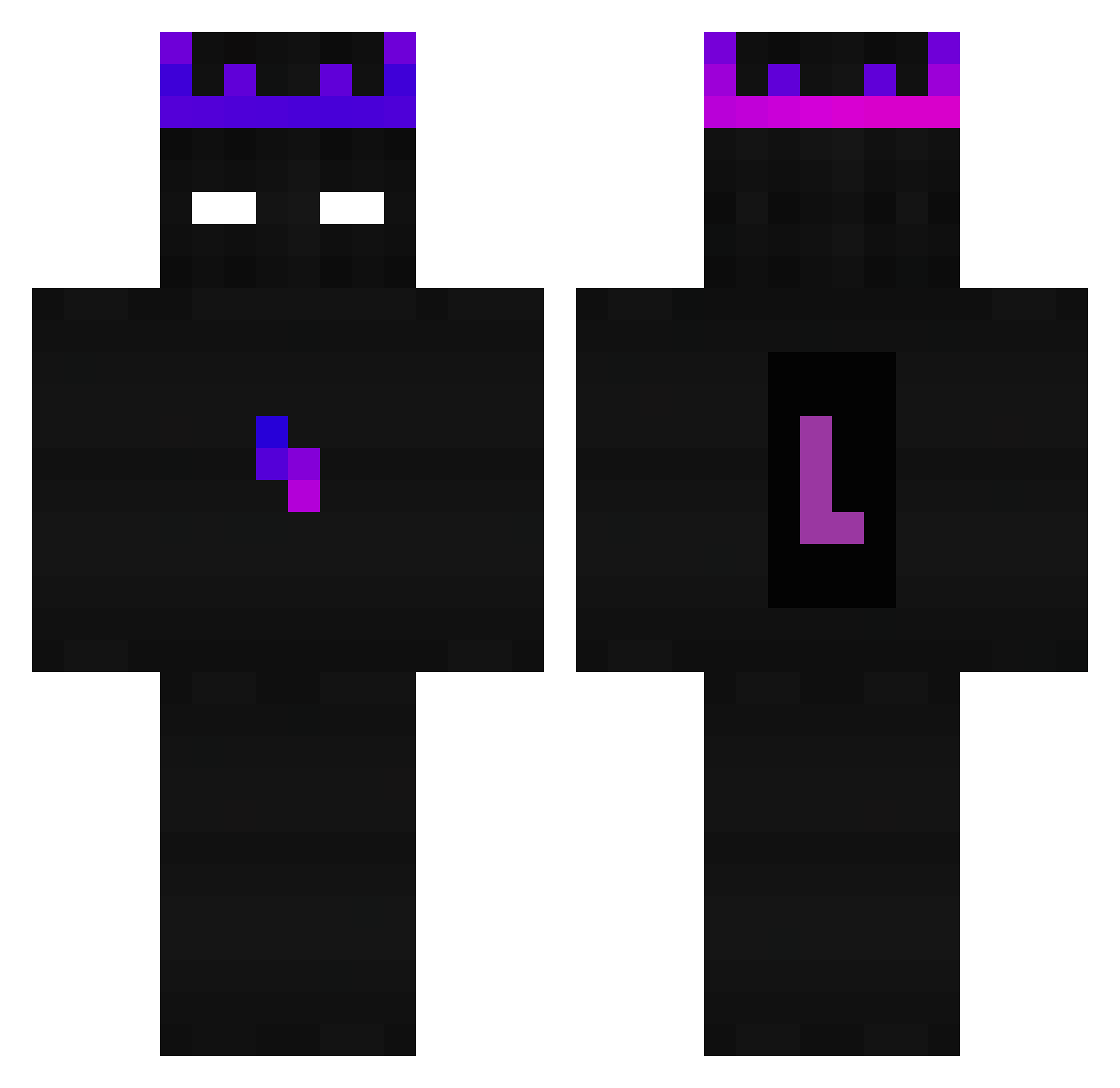 MI_MUDEI Minecraft skin, front and back view