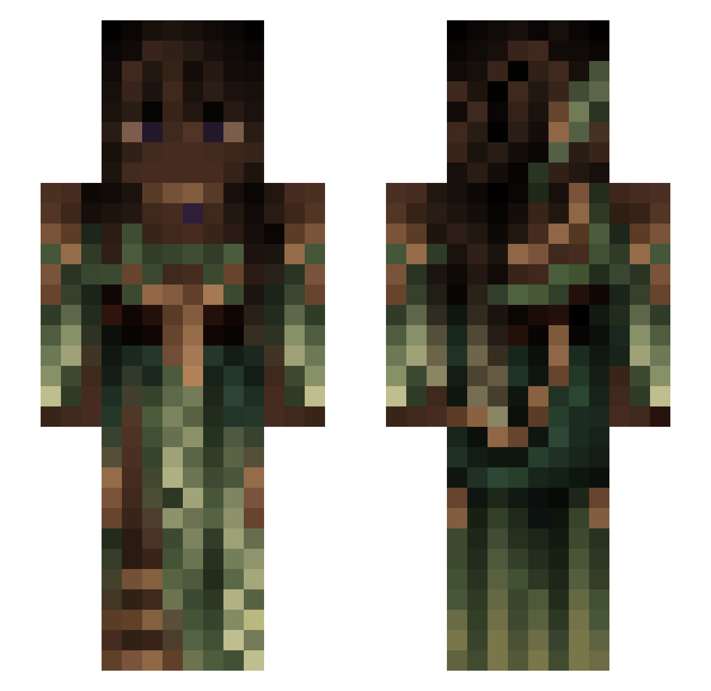 ReplacedSoap Minecraft skin, front and back view