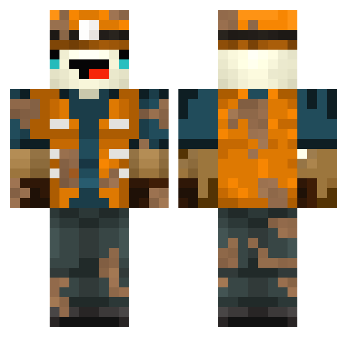 Cakeofsomething Minecraft skin, front and back view