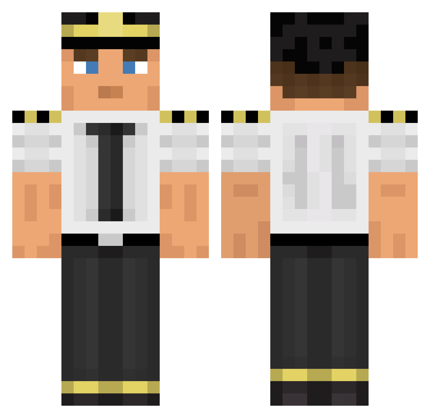 VFT_Bismuth Minecraft skin, front and back view