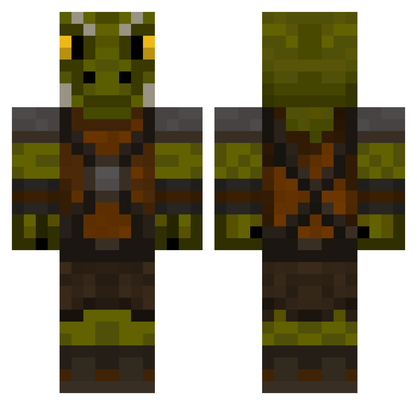 nerevarine000 Minecraft skin, front and back view