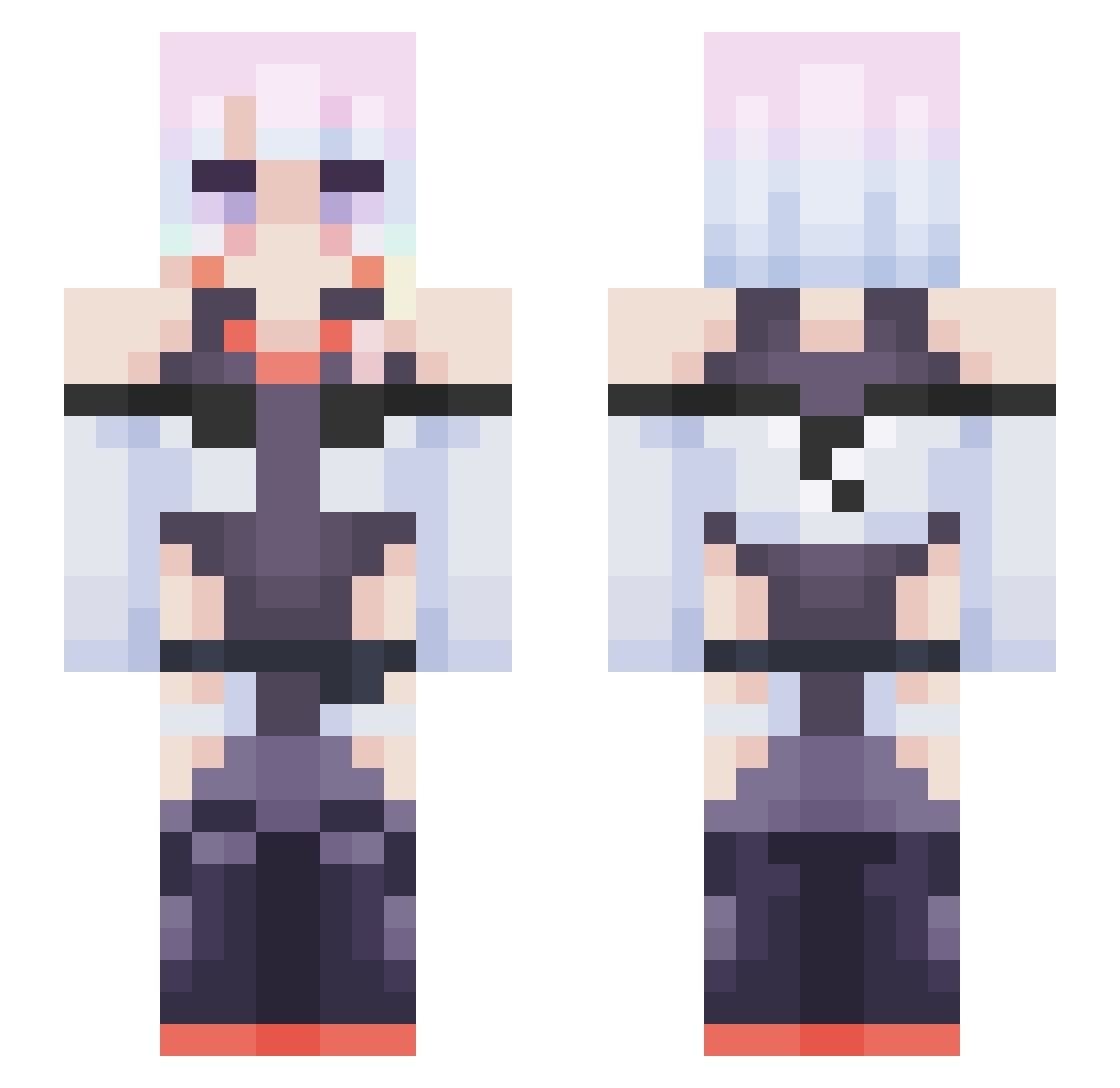 Kidpool255 Minecraft skin, front and back view