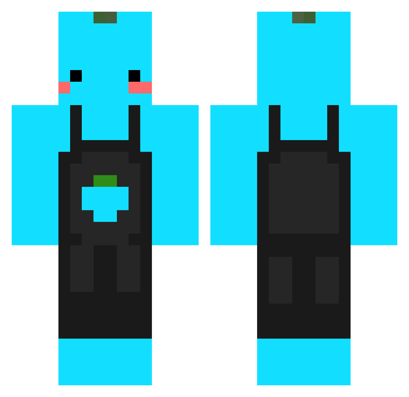 TheKawaiHax Minecraft skin, front and back view