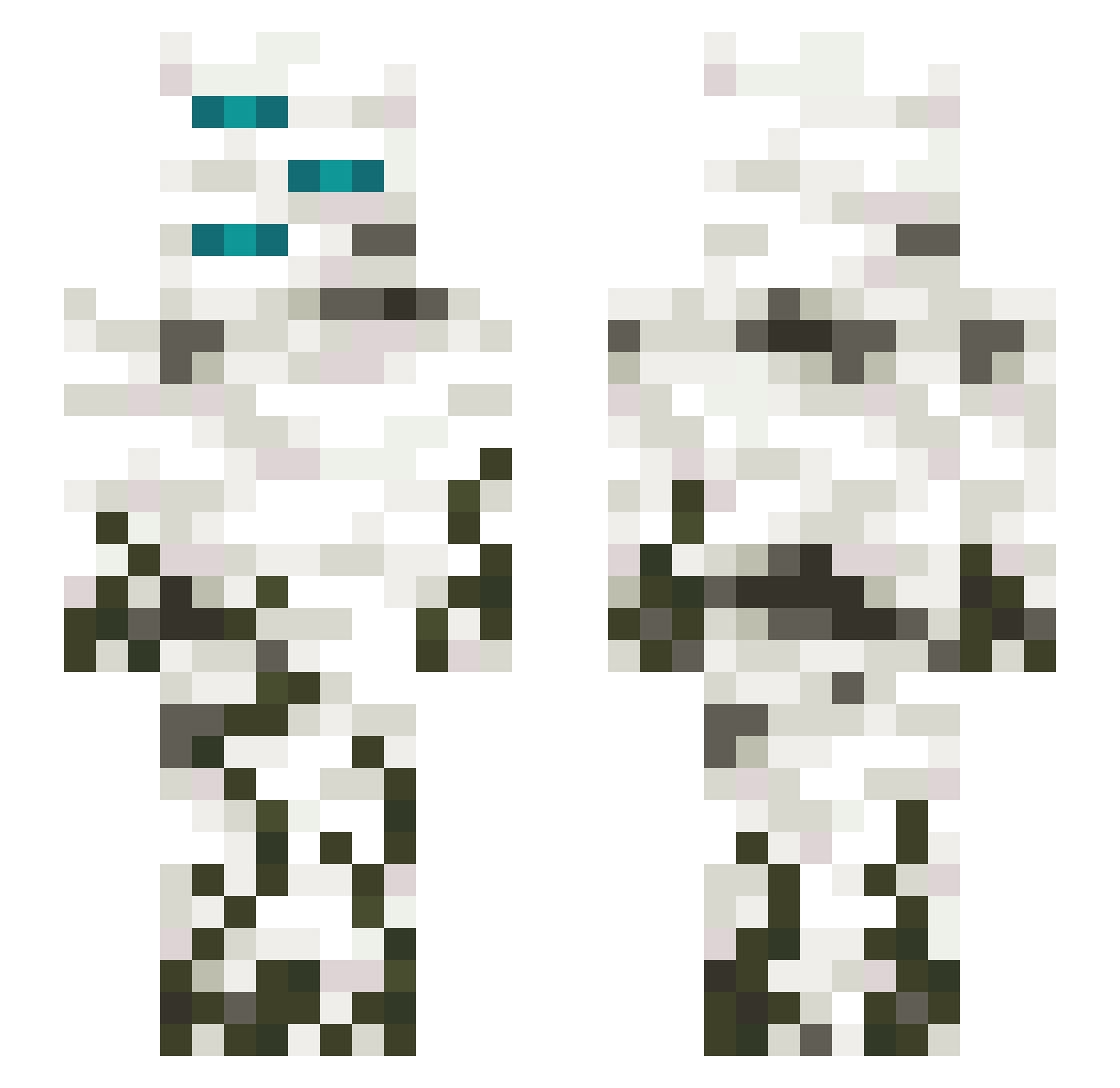 CoCoRocks10 Minecraft skin, front and back view