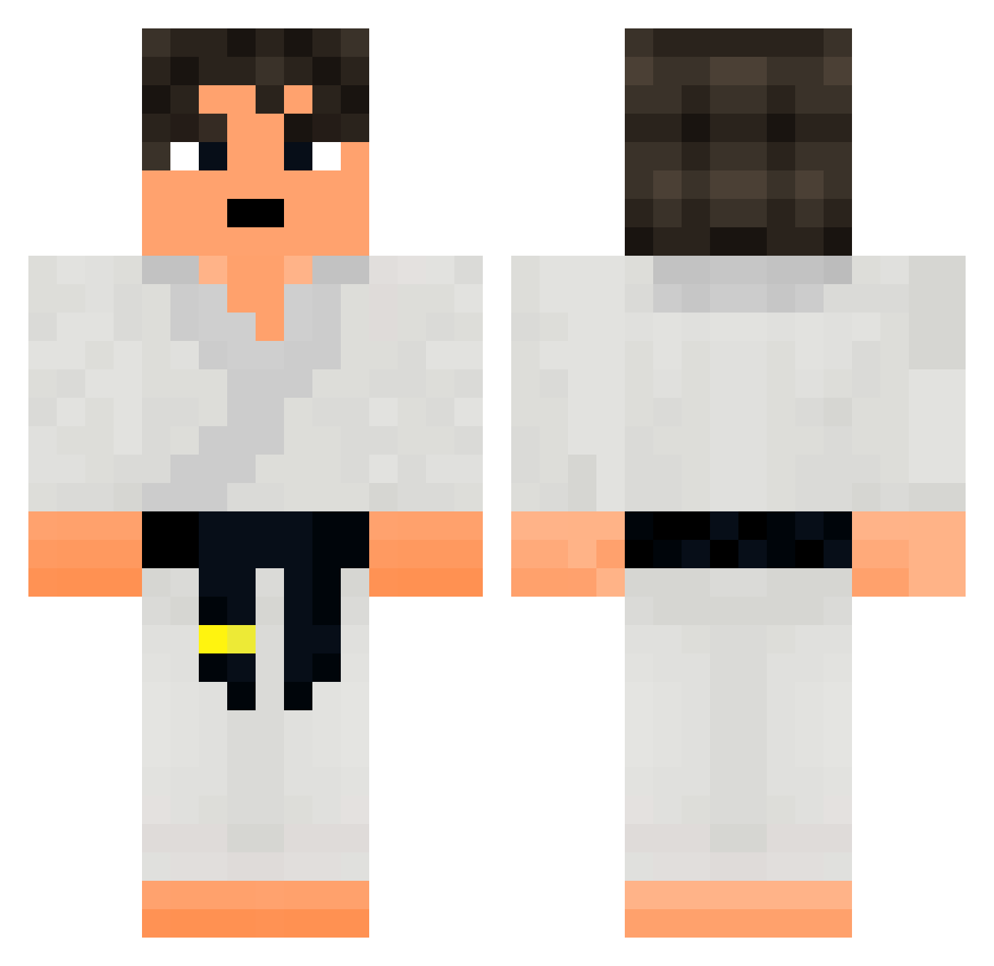 Monch1t0 Minecraft skin, front and back view