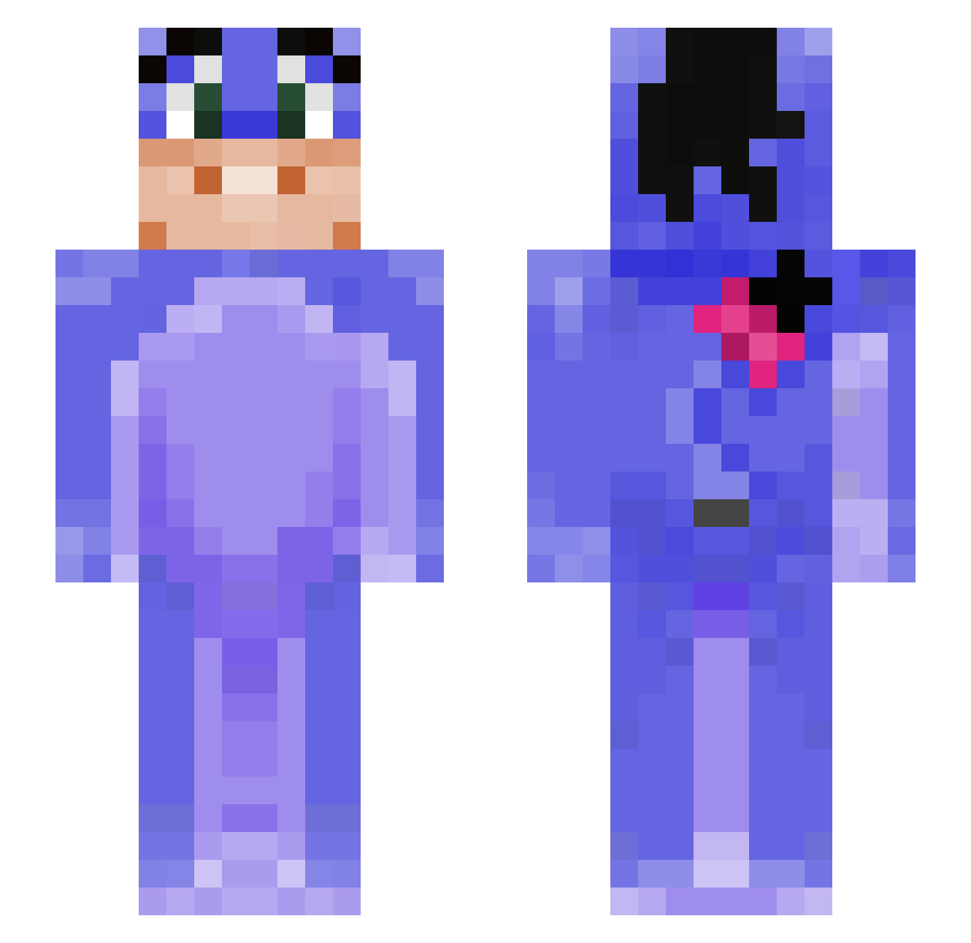Mozambiquiere Minecraft skin, front and back view