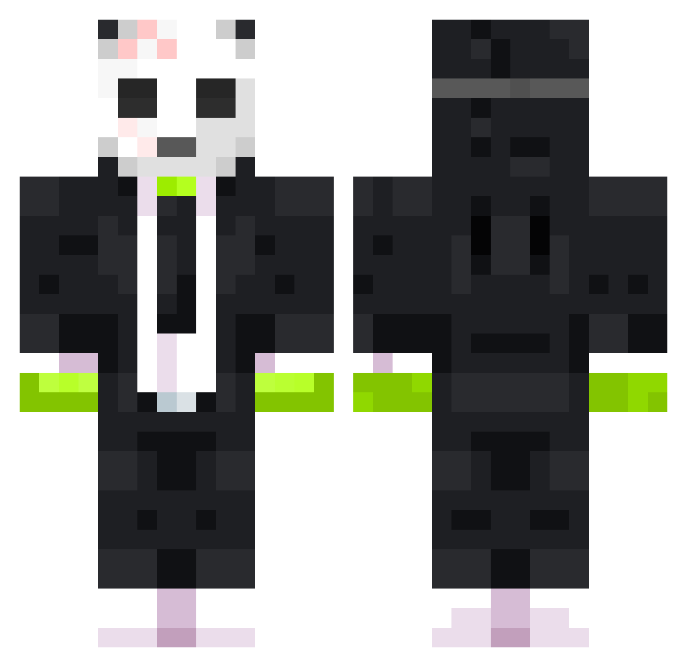 NeoNixStar Minecraft skin, front and back view