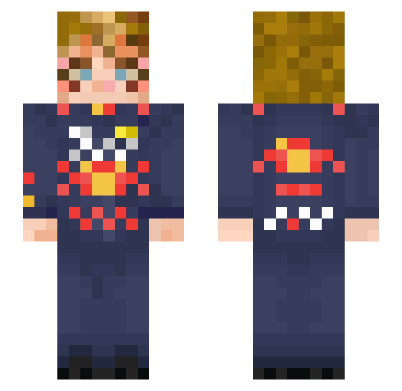 Travelled_ Minecraft skin, front and back view