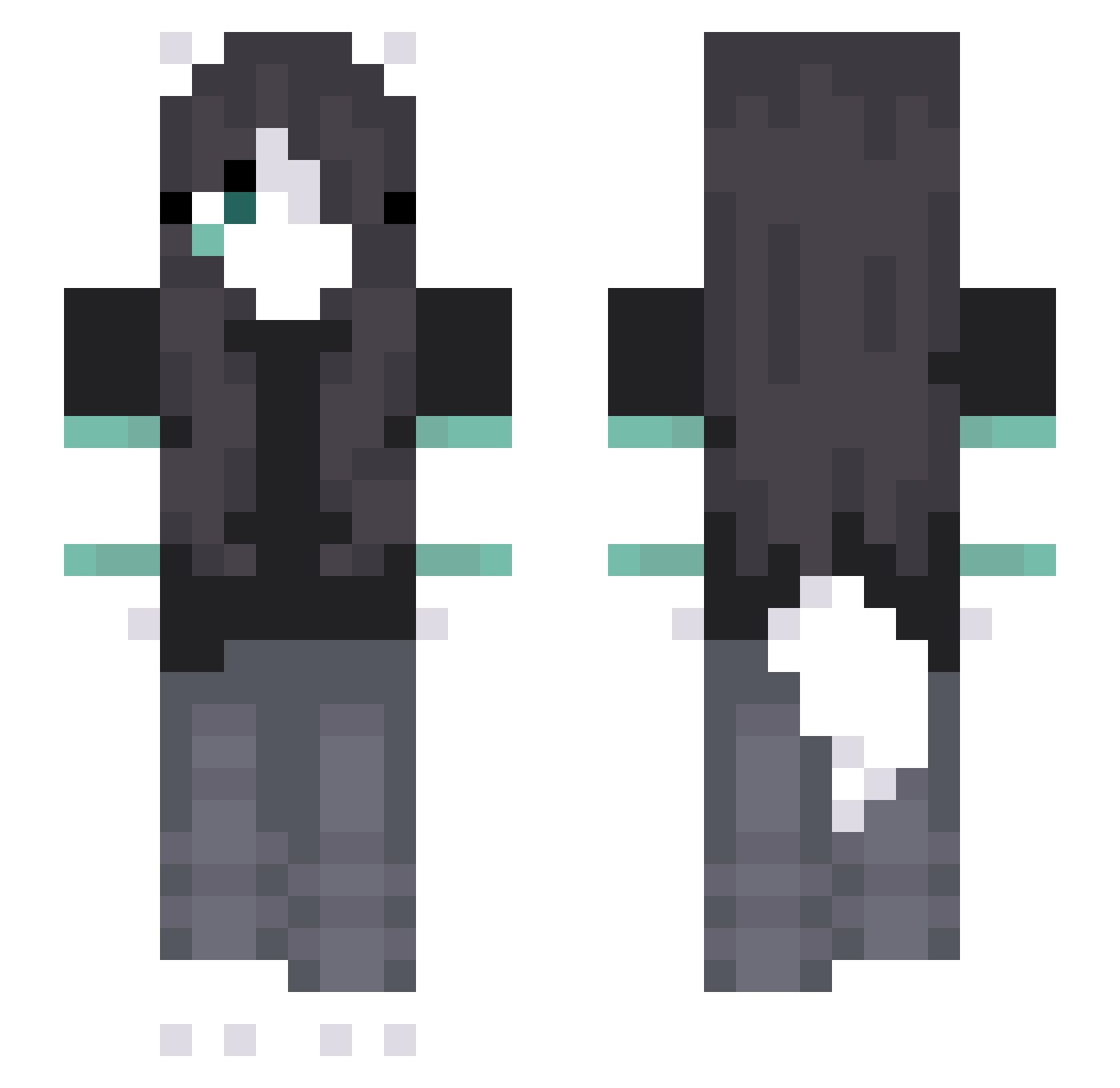 weramp4 Minecraft skin, front and back view