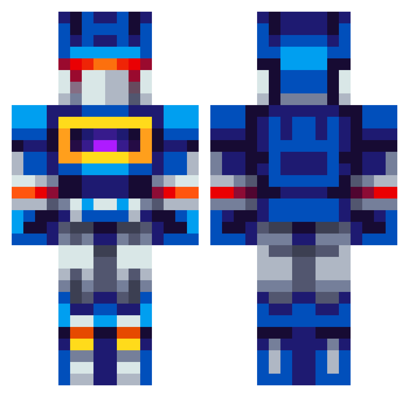 MagixSpellz Minecraft skin, front and back view