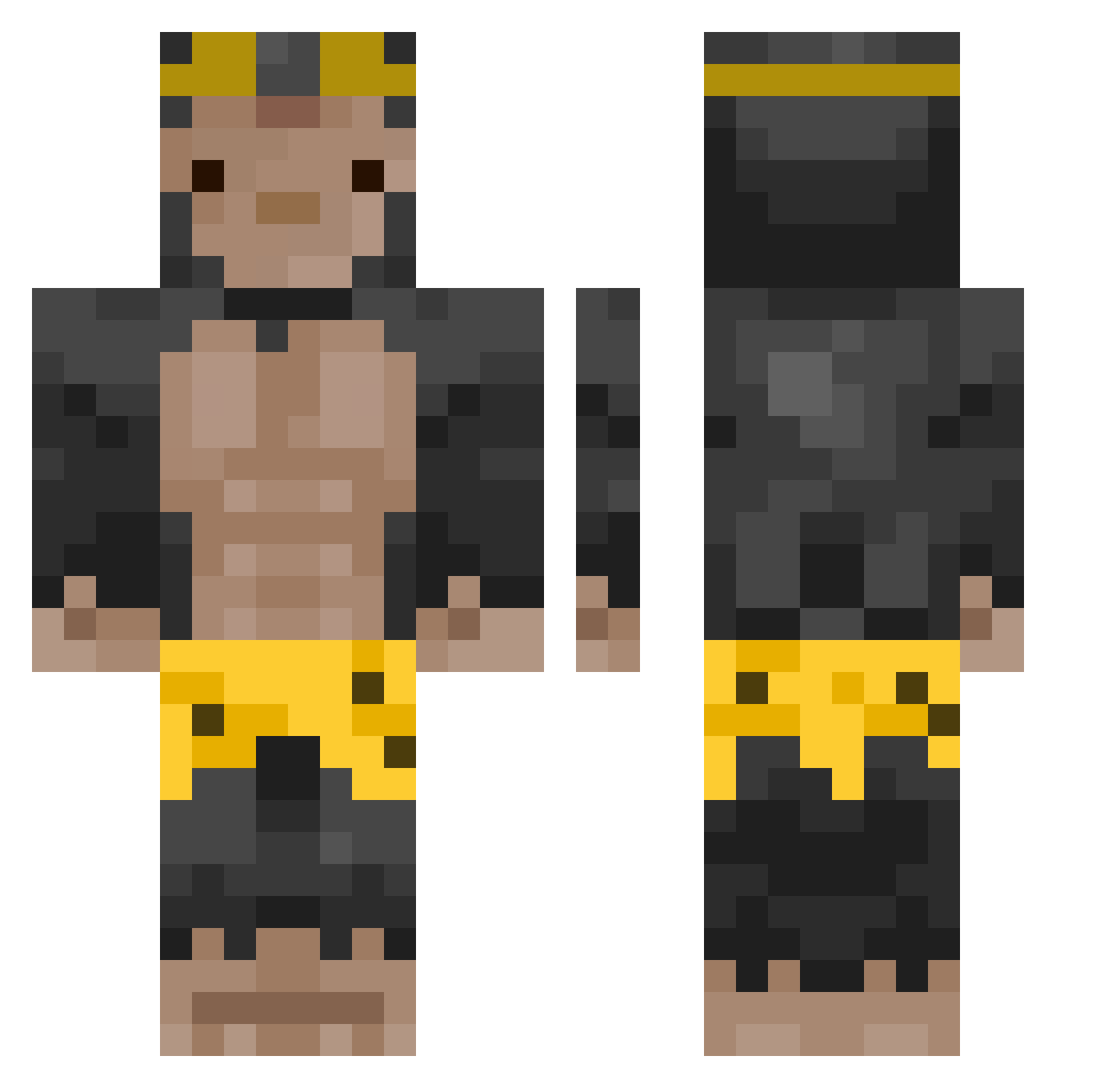 synnoyz Minecraft skin, front and back view