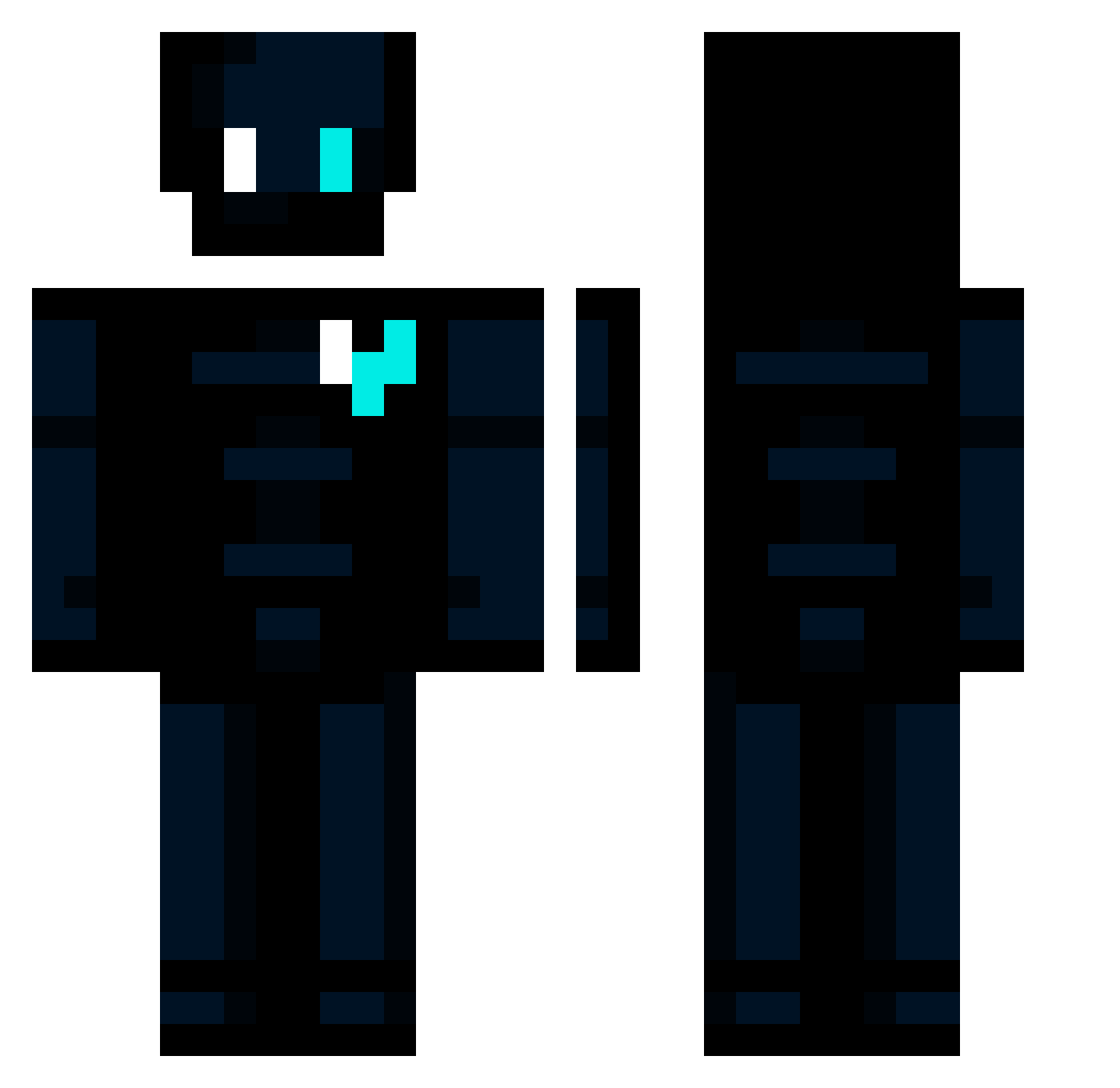 ClawedCap Minecraft skin, front and back view